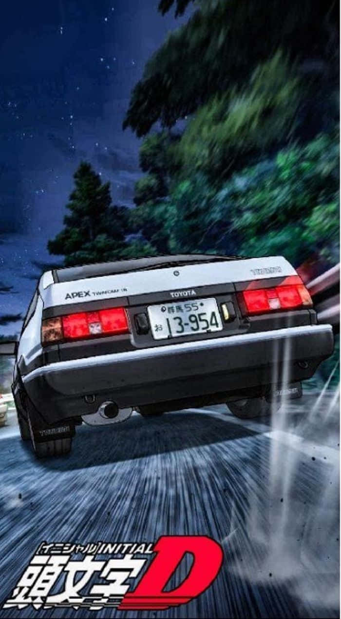 Initial D Phone, white Toyota AE86, night, SD Phone Wallpaper