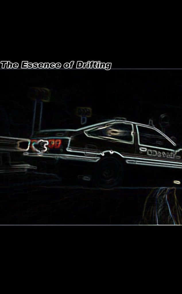 Initial D Phone, drifting car, neon outline, SD Phone Wallpaper