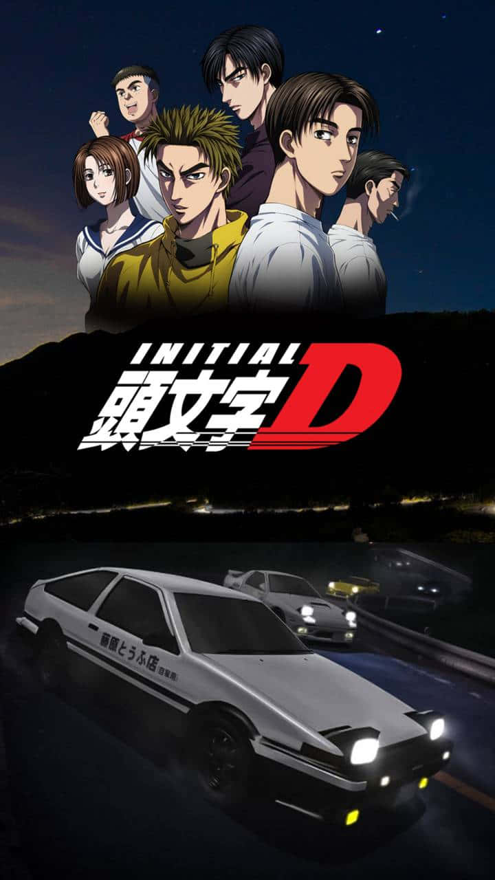 Initial D Phone, Anime characters, nighttime street race, HD Phone Wallpaper