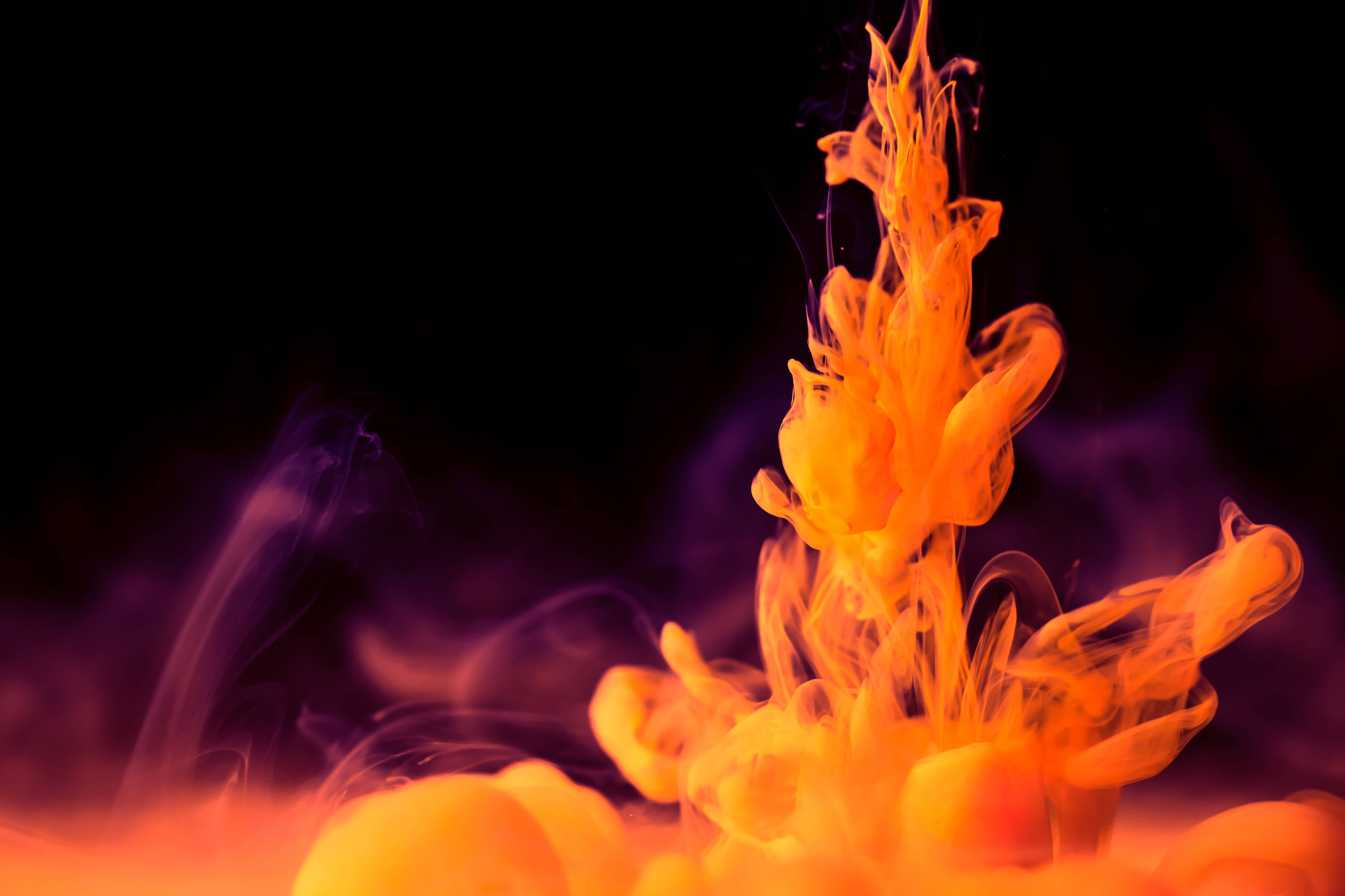 lava lamp, 4K color, vibrant orange ink, 4K Desktop Wallpaper