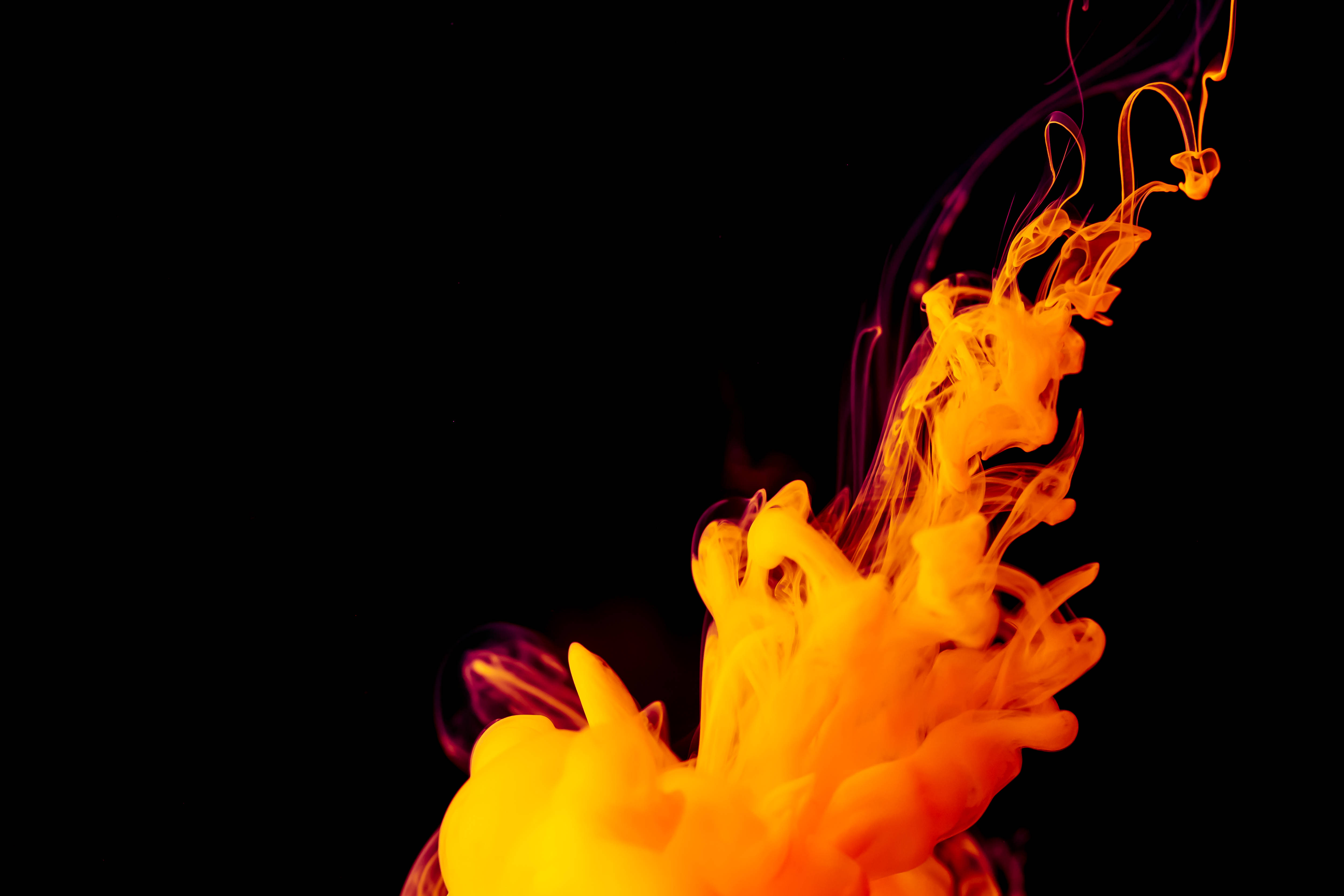 abstract orange 4k color ink, orange, purple, 4K Desktop Wallpaper
