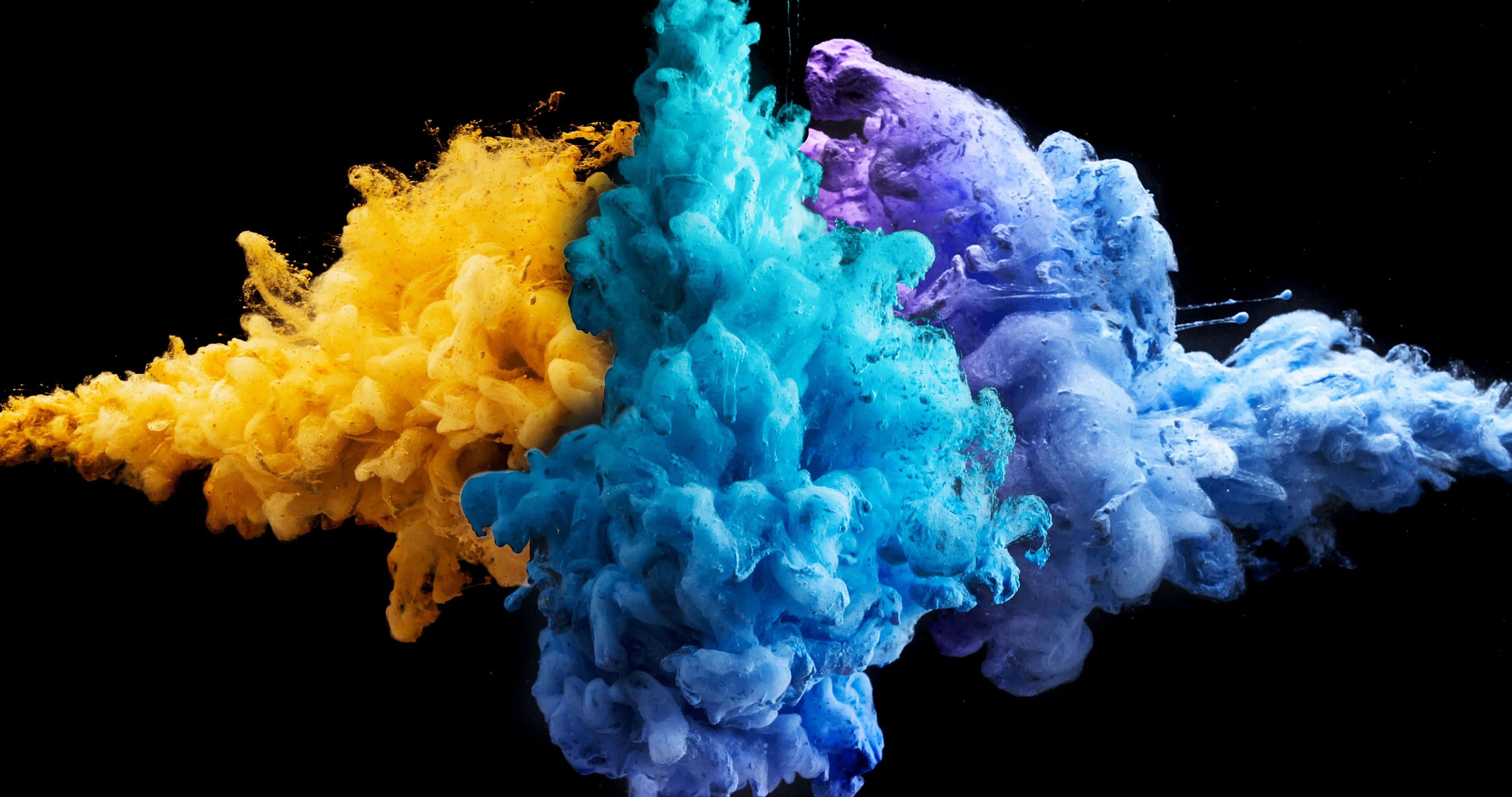 4096x2160, black background, vibrant yellow, 4K Desktop Wallpaper