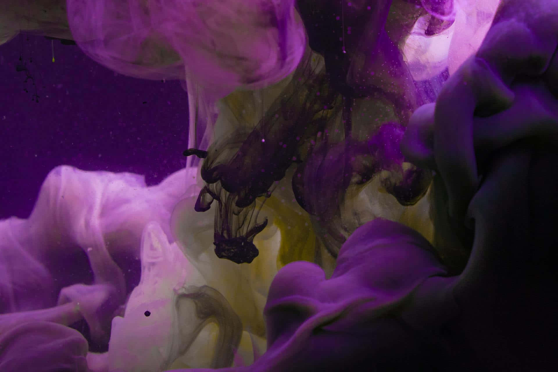 purple ink, yellow ink, water, Full HD Desktop Wallpaper