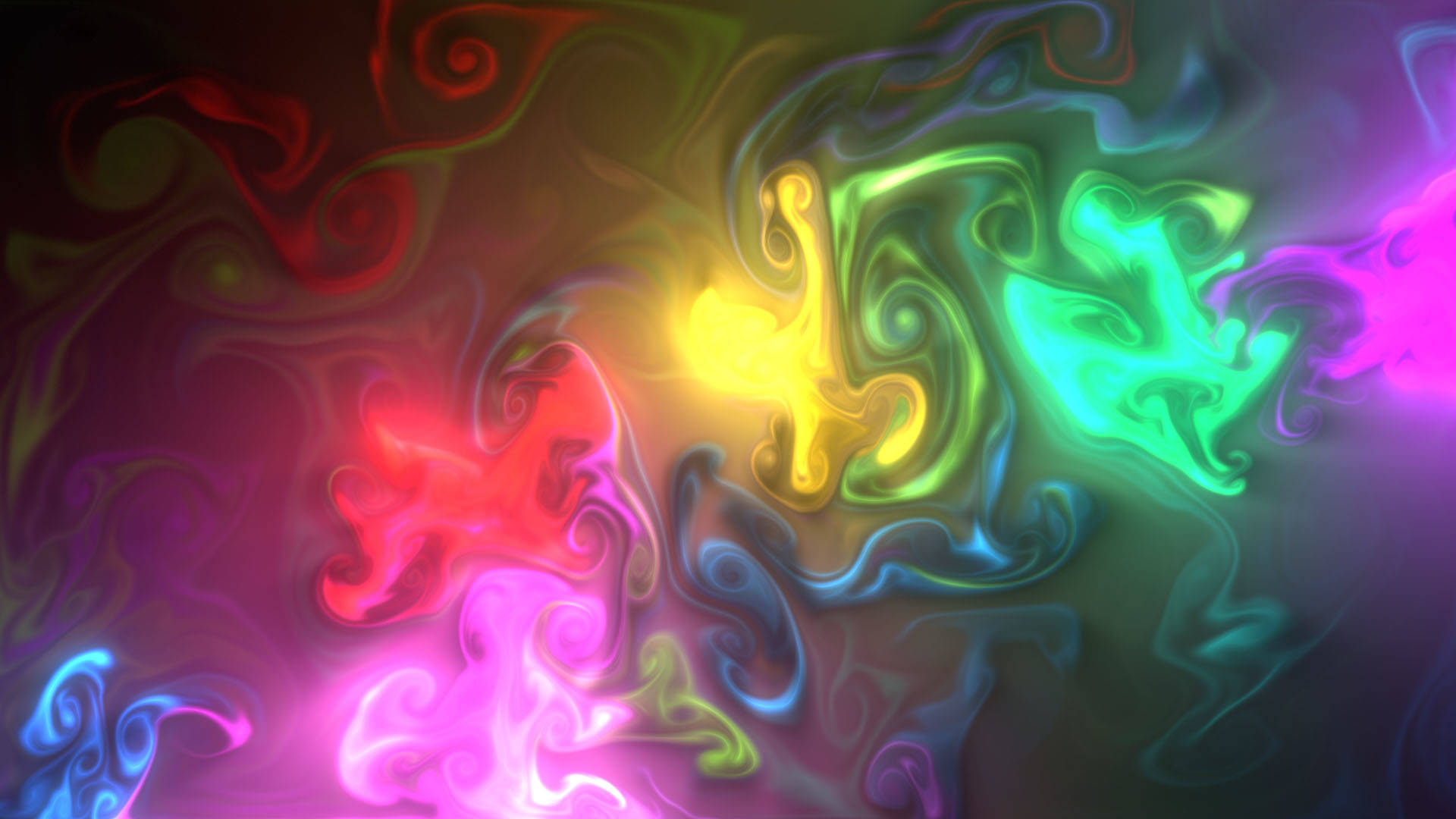 interactive glowing ink, neon swirls, liquid light, Full HD Desktop Wallpaper