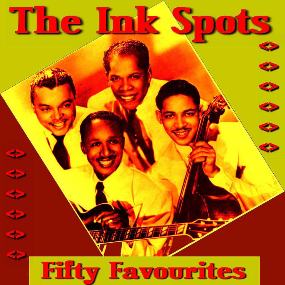 The Ink Spots, white suits, warm yellow background, SD Desktop Wallpaper