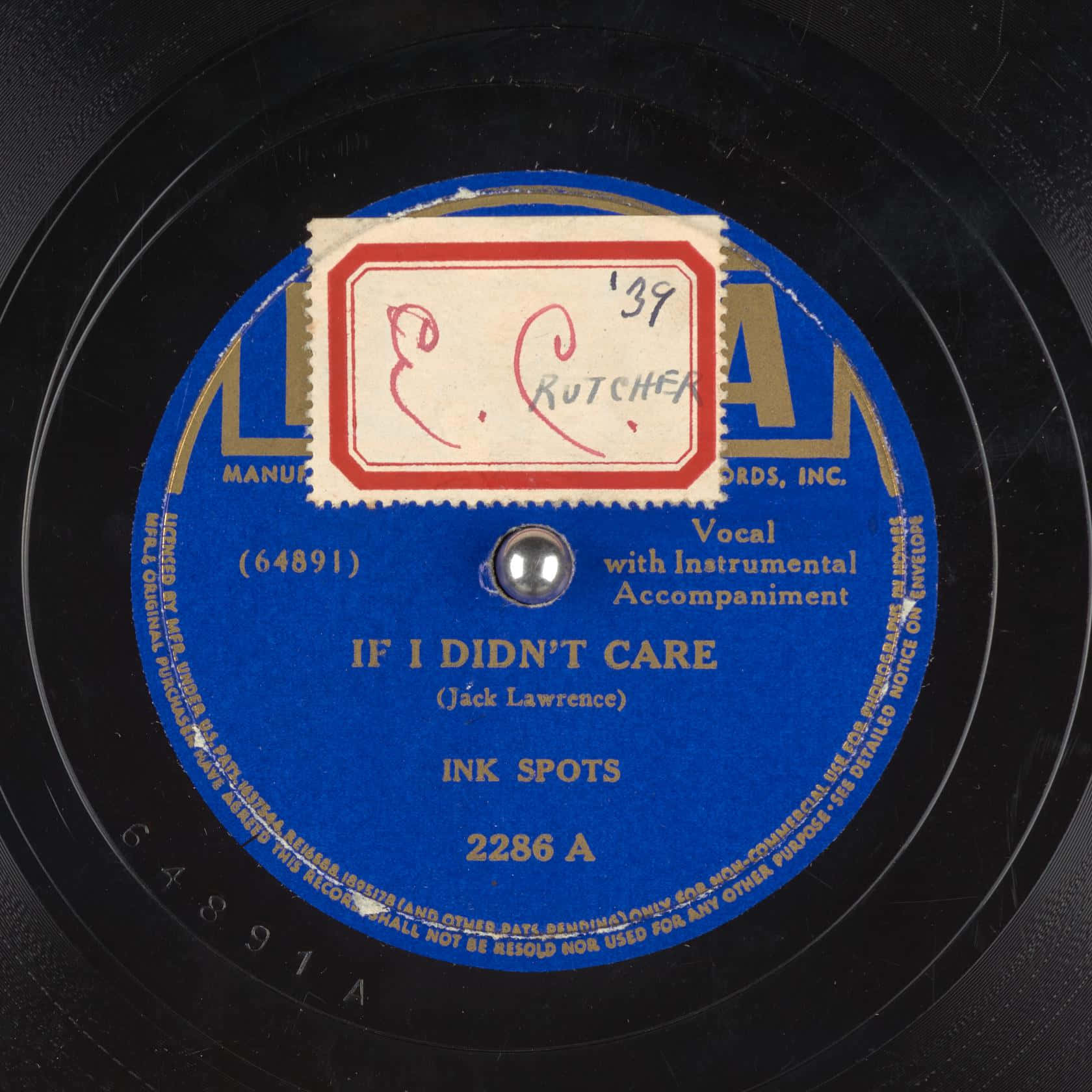 Ink Spots, If I Didn't Care, vintage blue vinyl record, HD Desktop Wallpaper