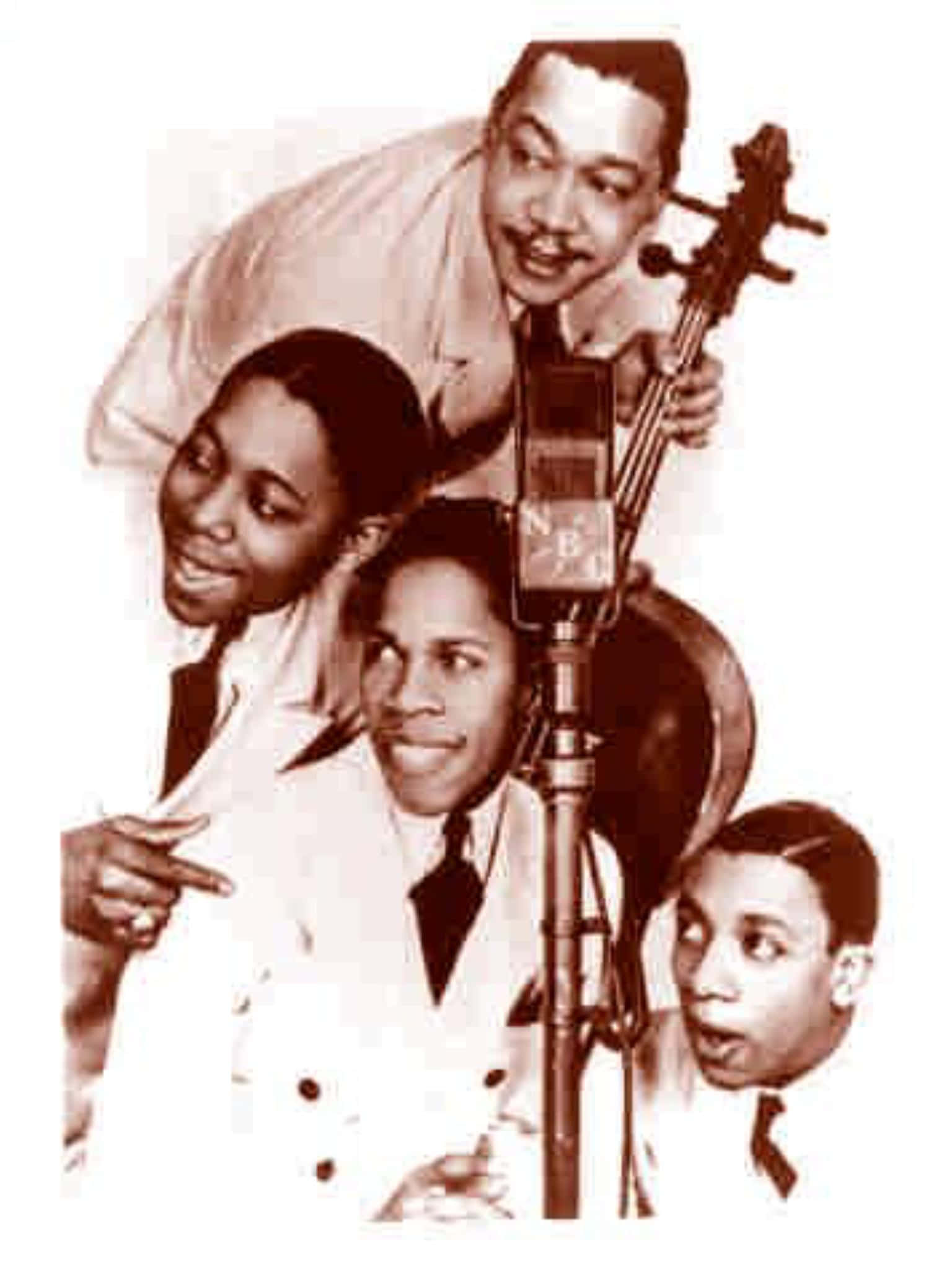 Ink Spots, sepia, jazz musicians, Full HD Phone Wallpaper