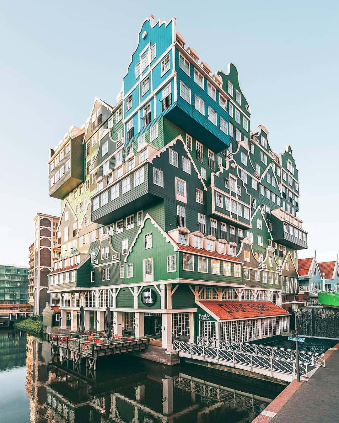 Inntel Hotel Zaandam, sunrise, green, HD Phone Wallpaper