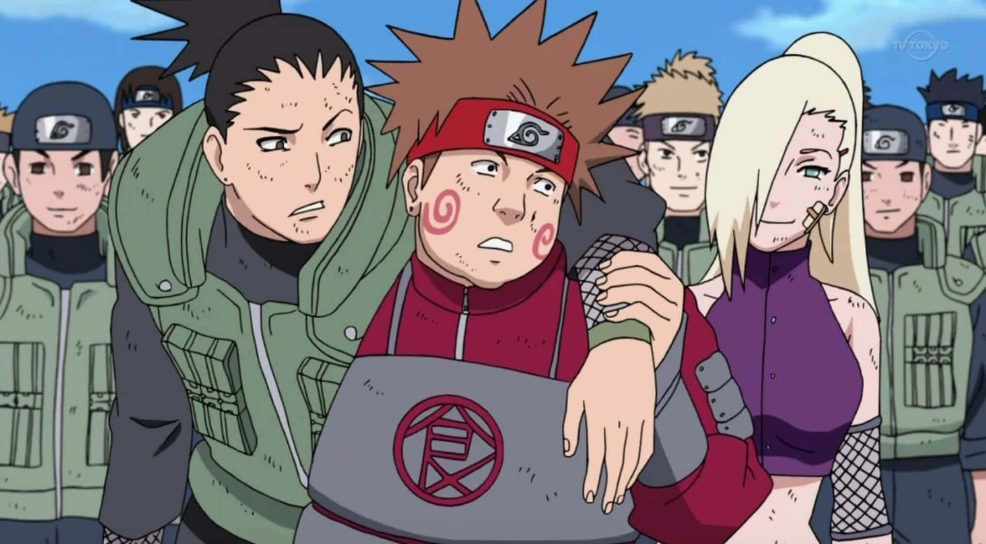 Ino Shika Cho, ninja gear, clear blue sky, Full HD Desktop Wallpaper