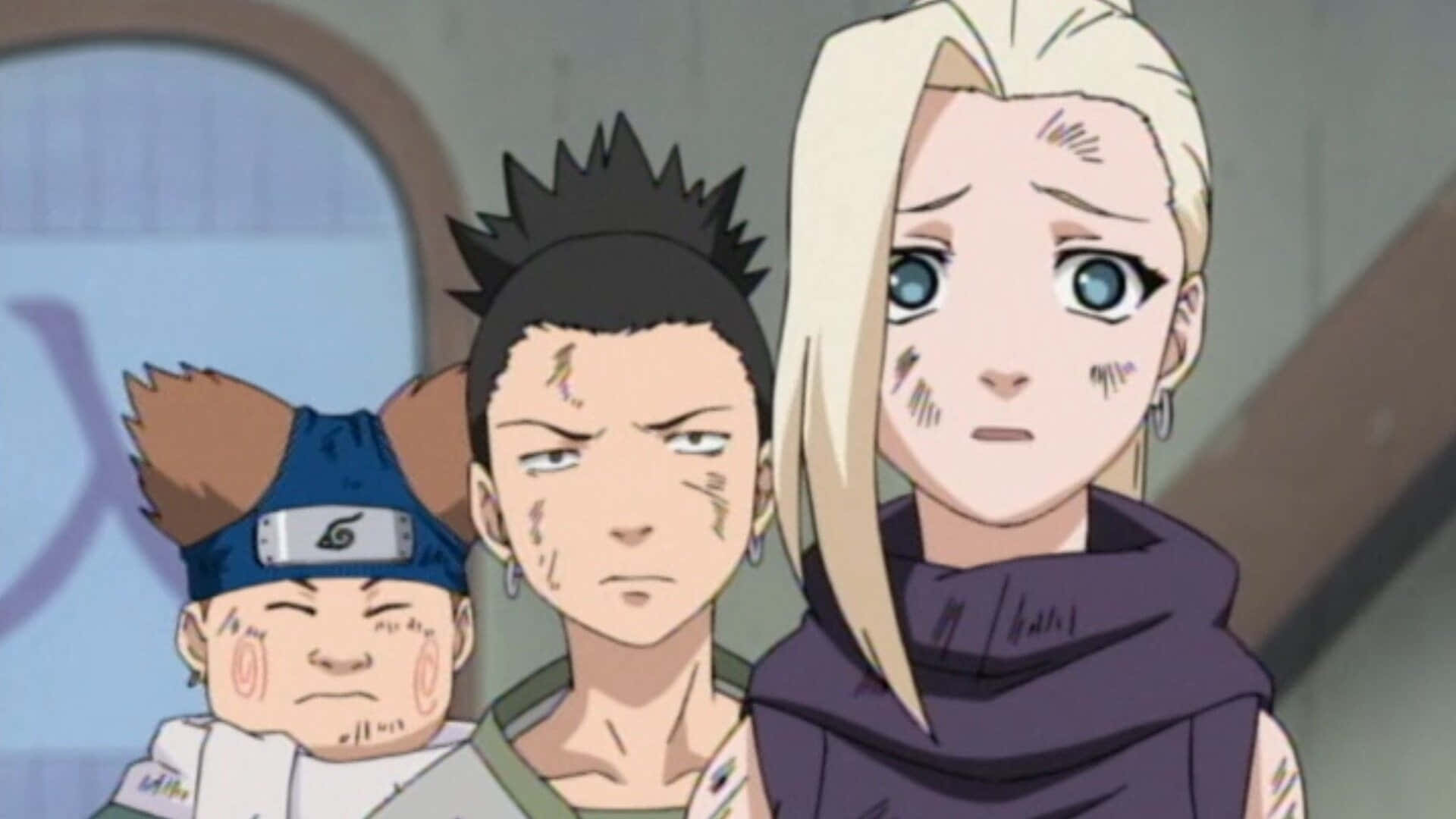 Ino Shika Cho, anime characters, battle scars, Full HD Desktop Wallpaper