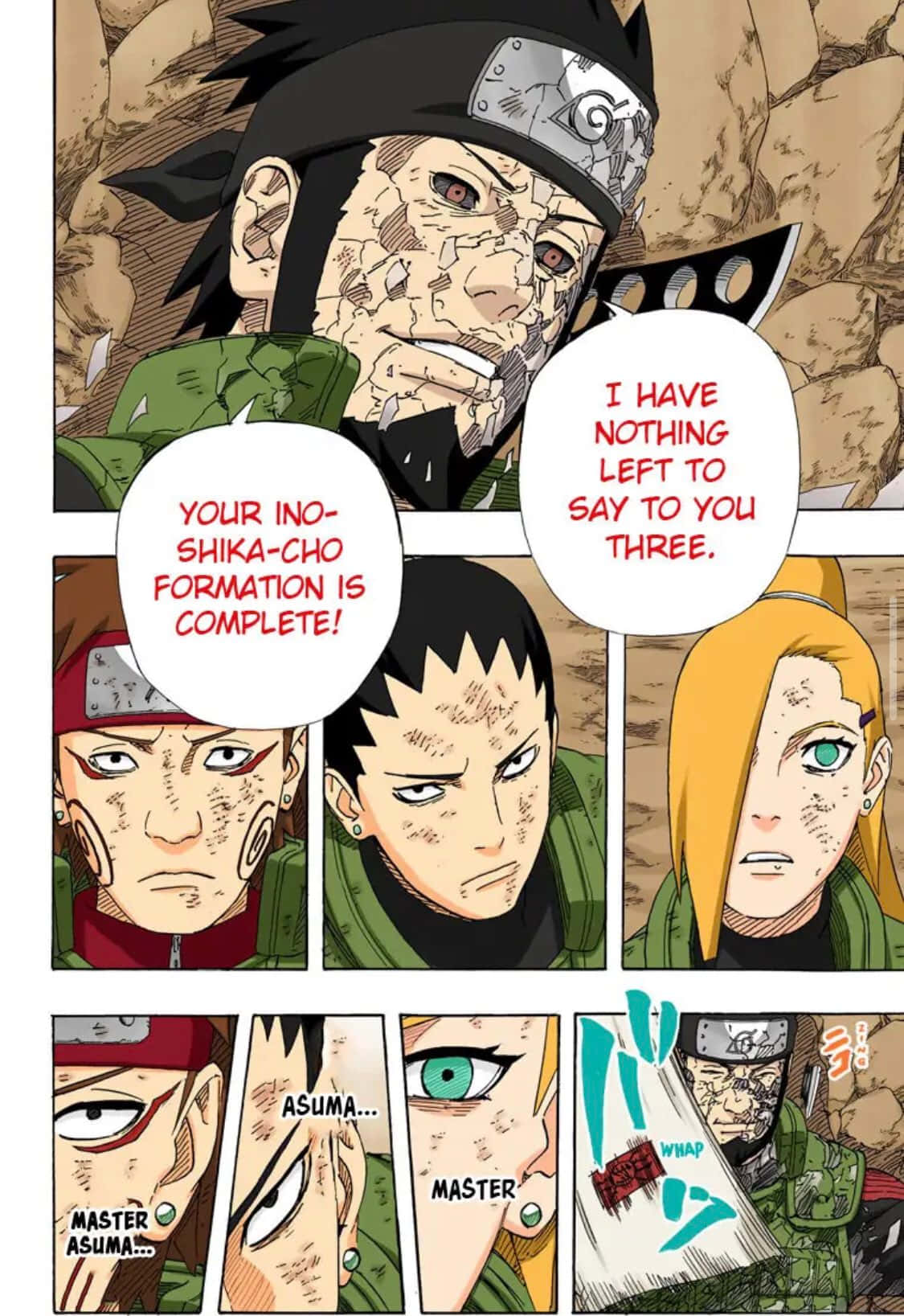 Ino Shika Cho, manga panel, scarred ninja, HD Phone Wallpaper