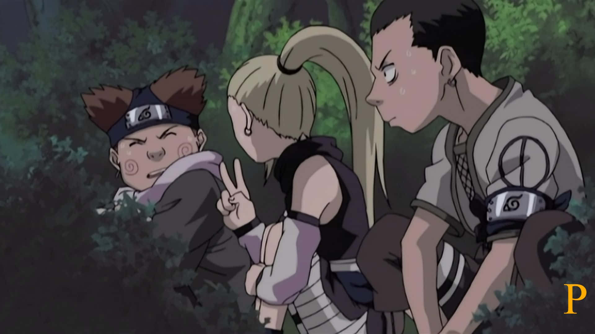 Ino Shika Cho, Team 10, forest, Full HD Desktop Wallpaper