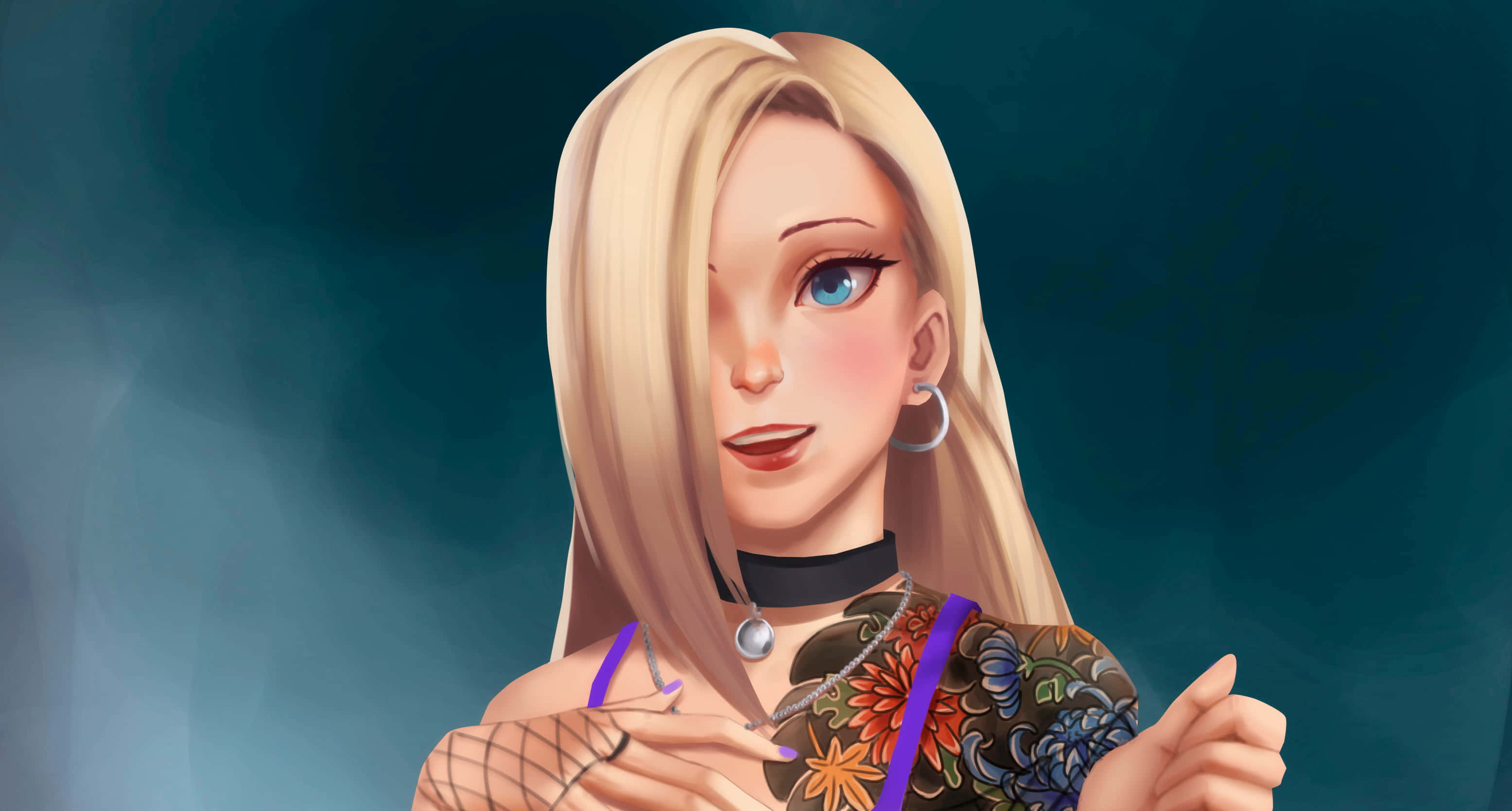 Ino Yamanaka, blonde hair, blue eyes, 2K Desktop Wallpaper