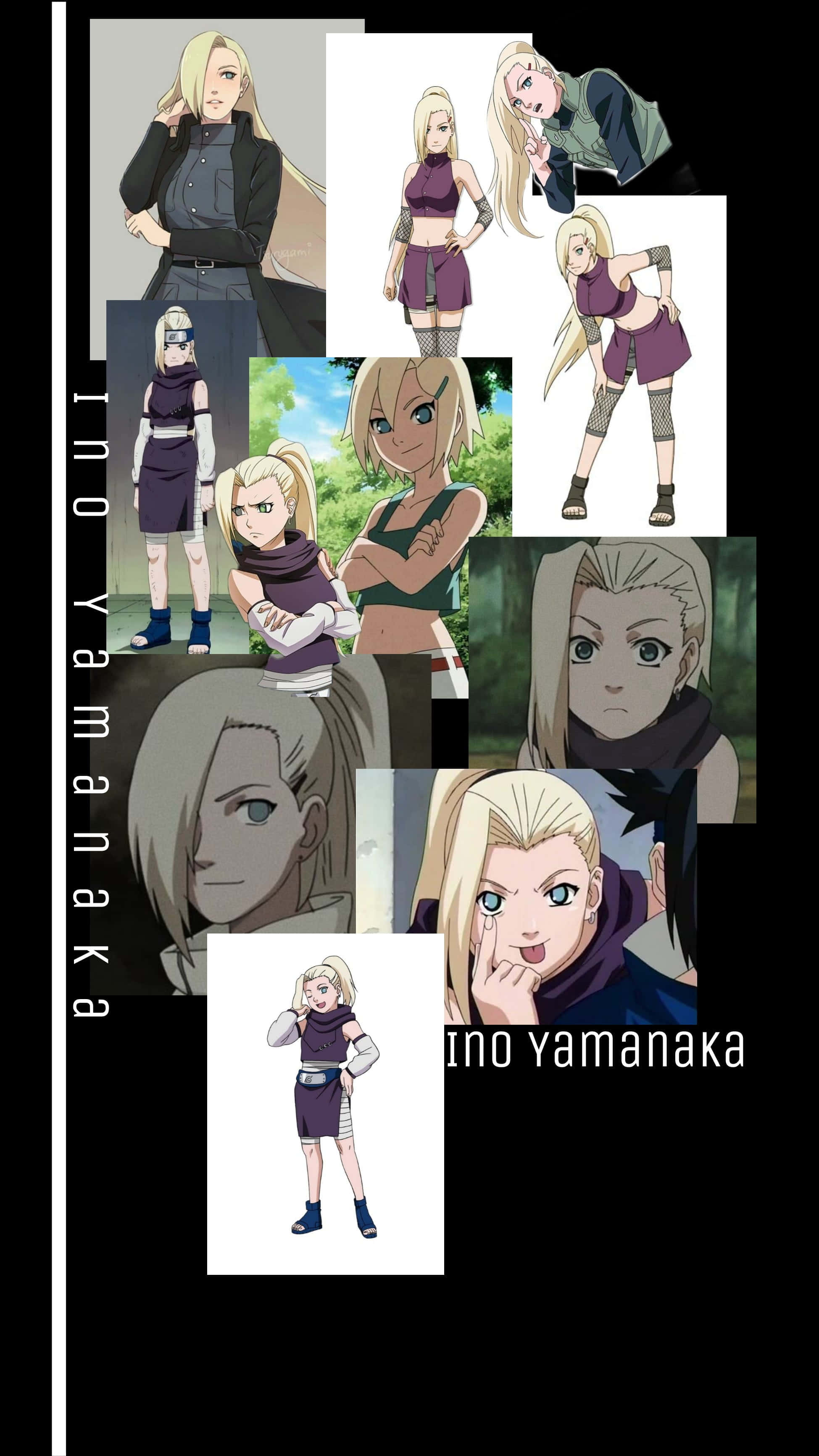 Ino Yamanaka, anime character, collage, 2K Phone Wallpaper