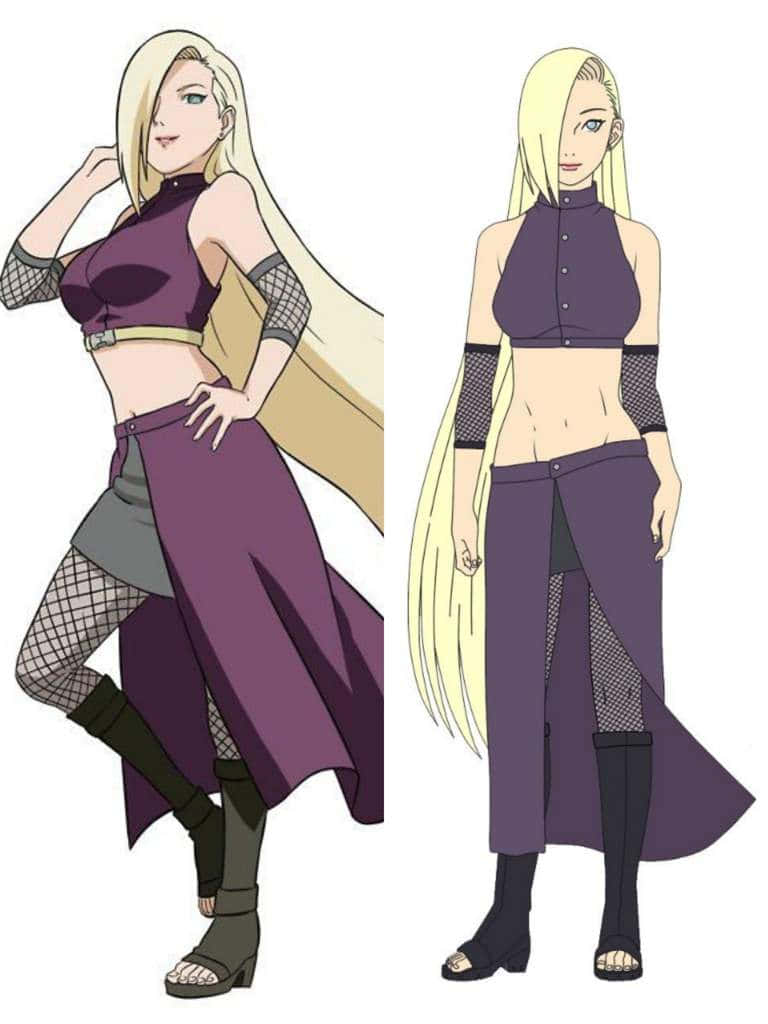 Ino Yamanaka, long blonde hair, signature hairstyle, SD Phone Wallpaper