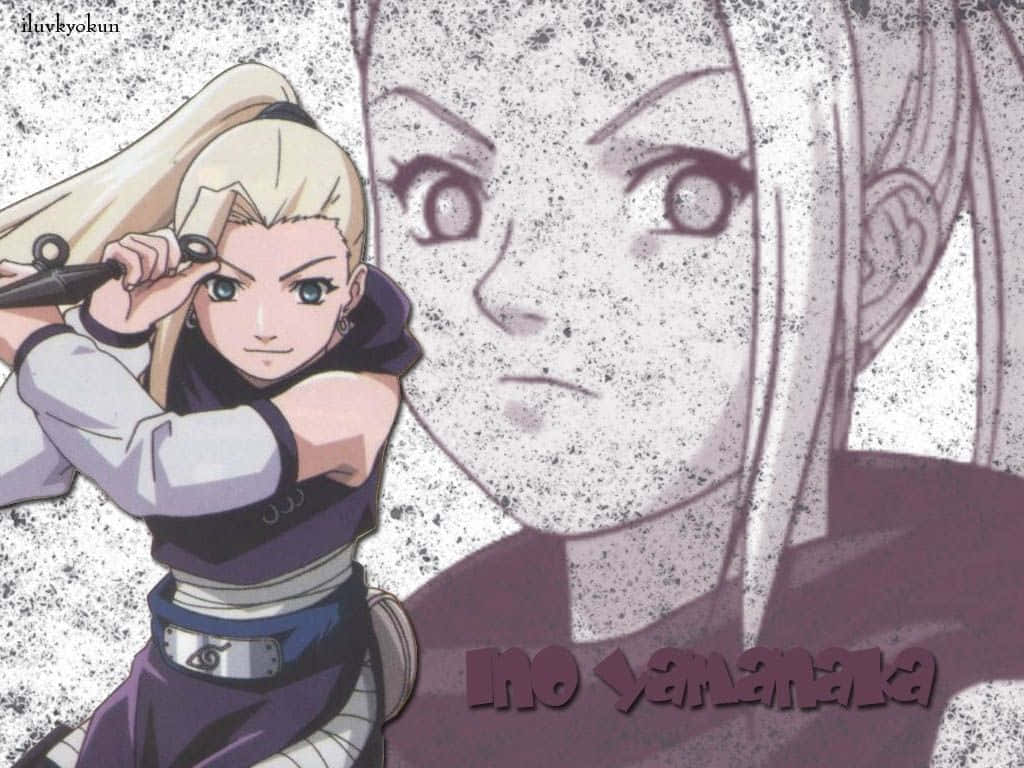 Ino Yamanaka, kunai, combat stance, SD Desktop Wallpaper