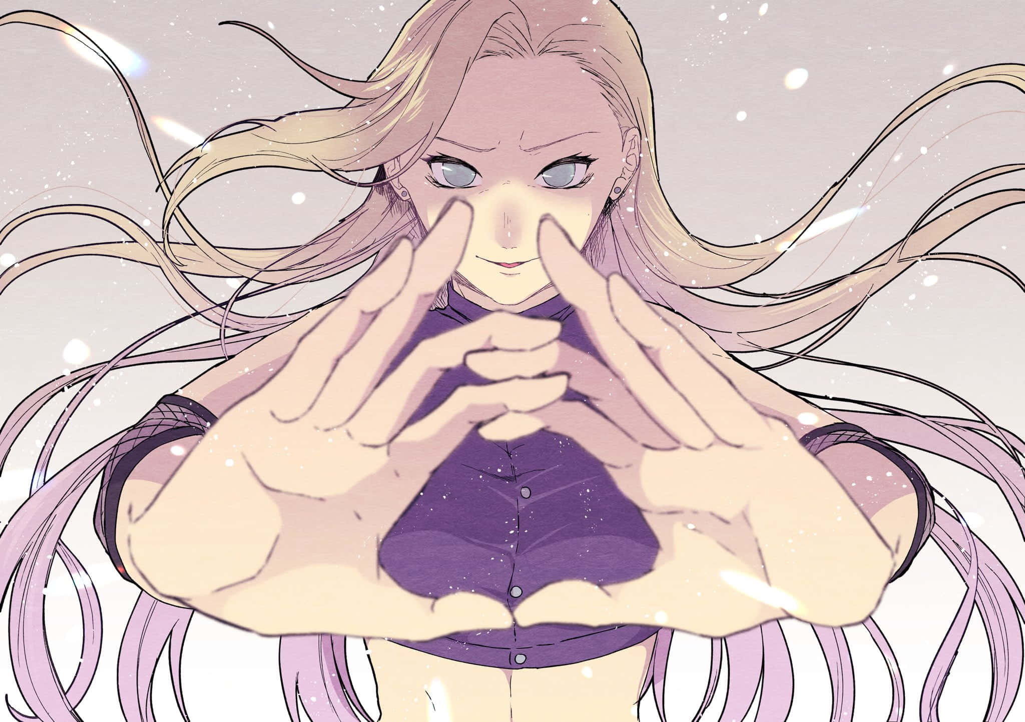 Ino Yamanaka, anime girl, long flowing hair, Full HD Desktop Wallpaper
