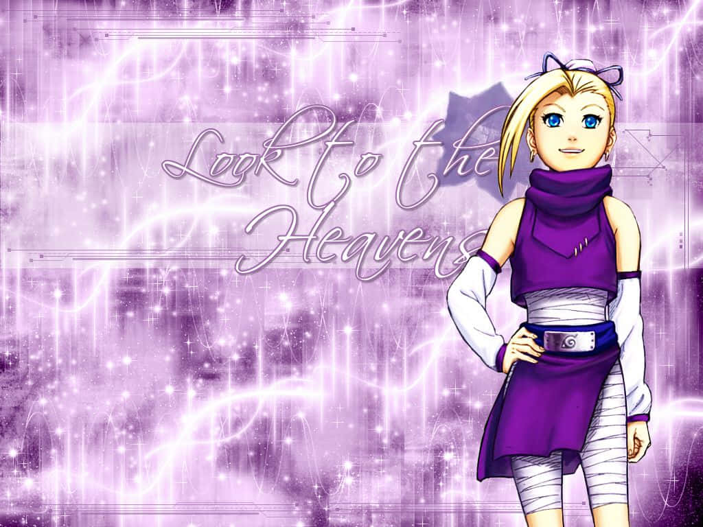 Ino Yamanaka, purple ninja gear, sparkling purple background, SD Desktop Wallpaper