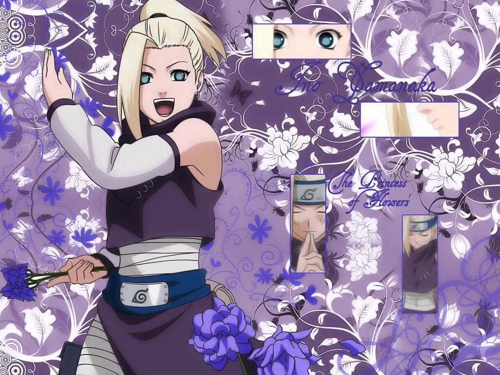 Ino Yamanaka, village hidden in the leaves, purple floral, SD Desktop Wallpaper
