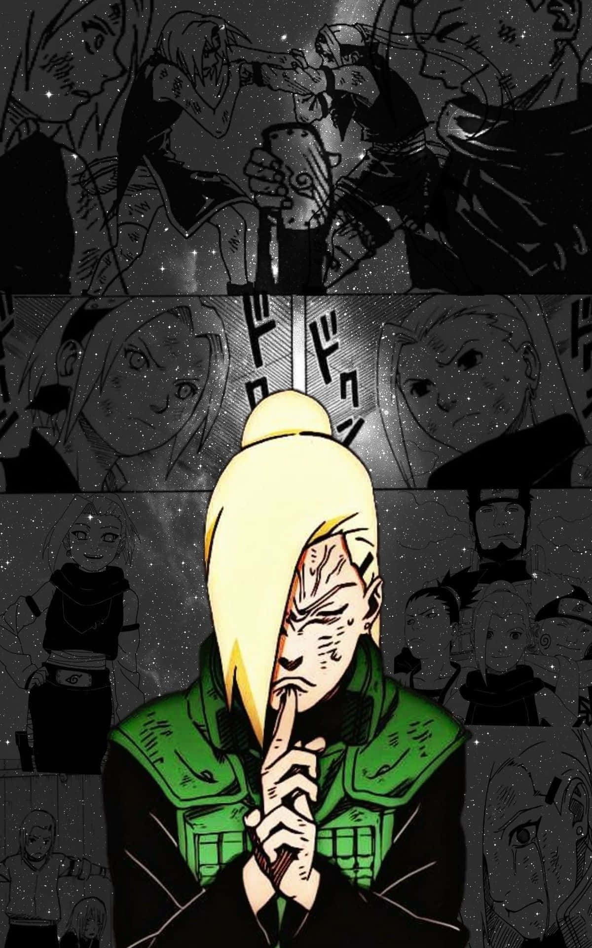 Ino Yamanaka, blonde hair, green vest, Full HD Phone Wallpaper