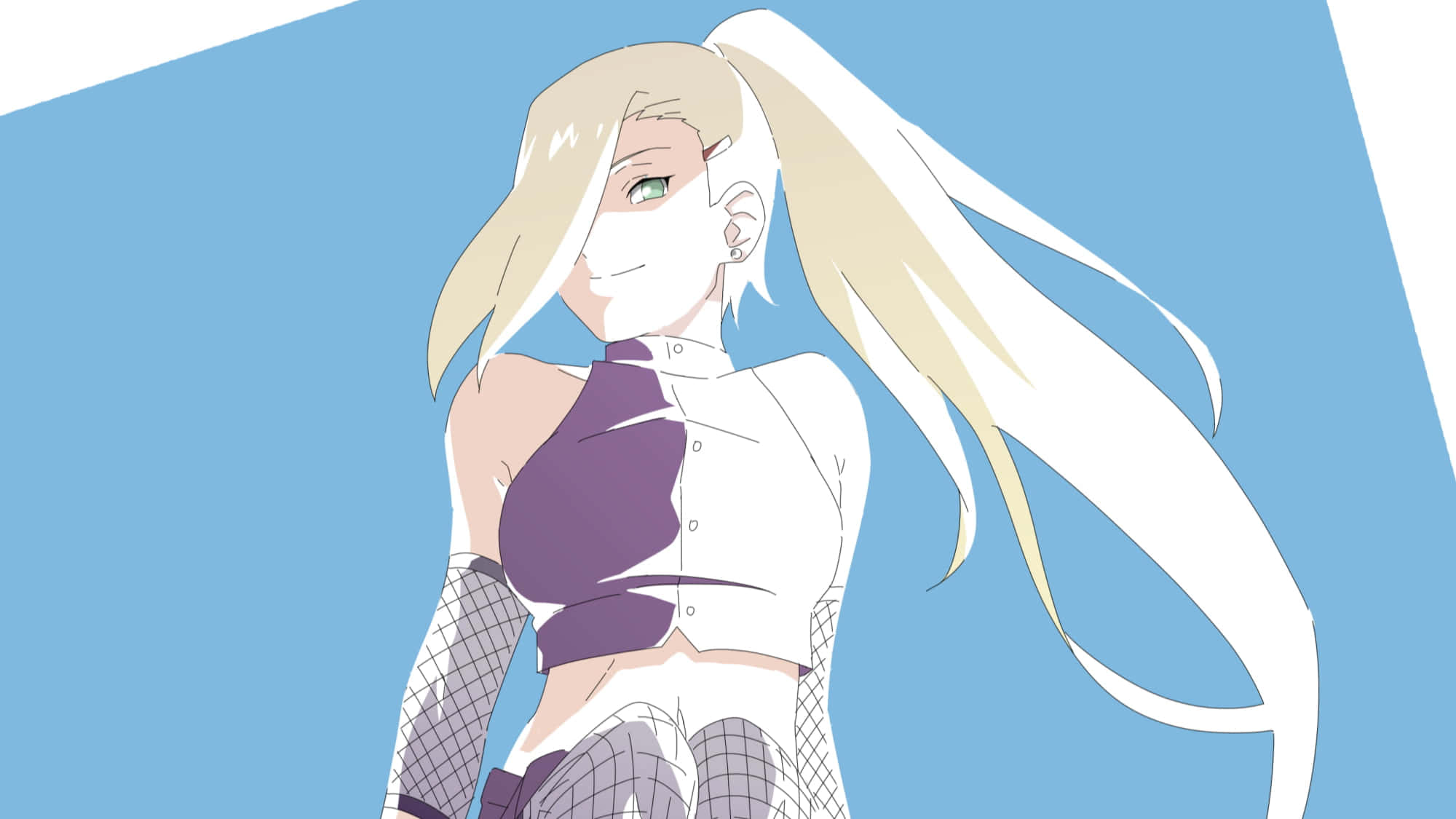 Ino Yamanaka, long blonde hair, green eyes, Full HD Desktop Wallpaper