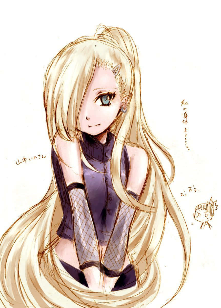 Ino Yamanaka, long blonde hair, blue eyes, SD Phone Wallpaper