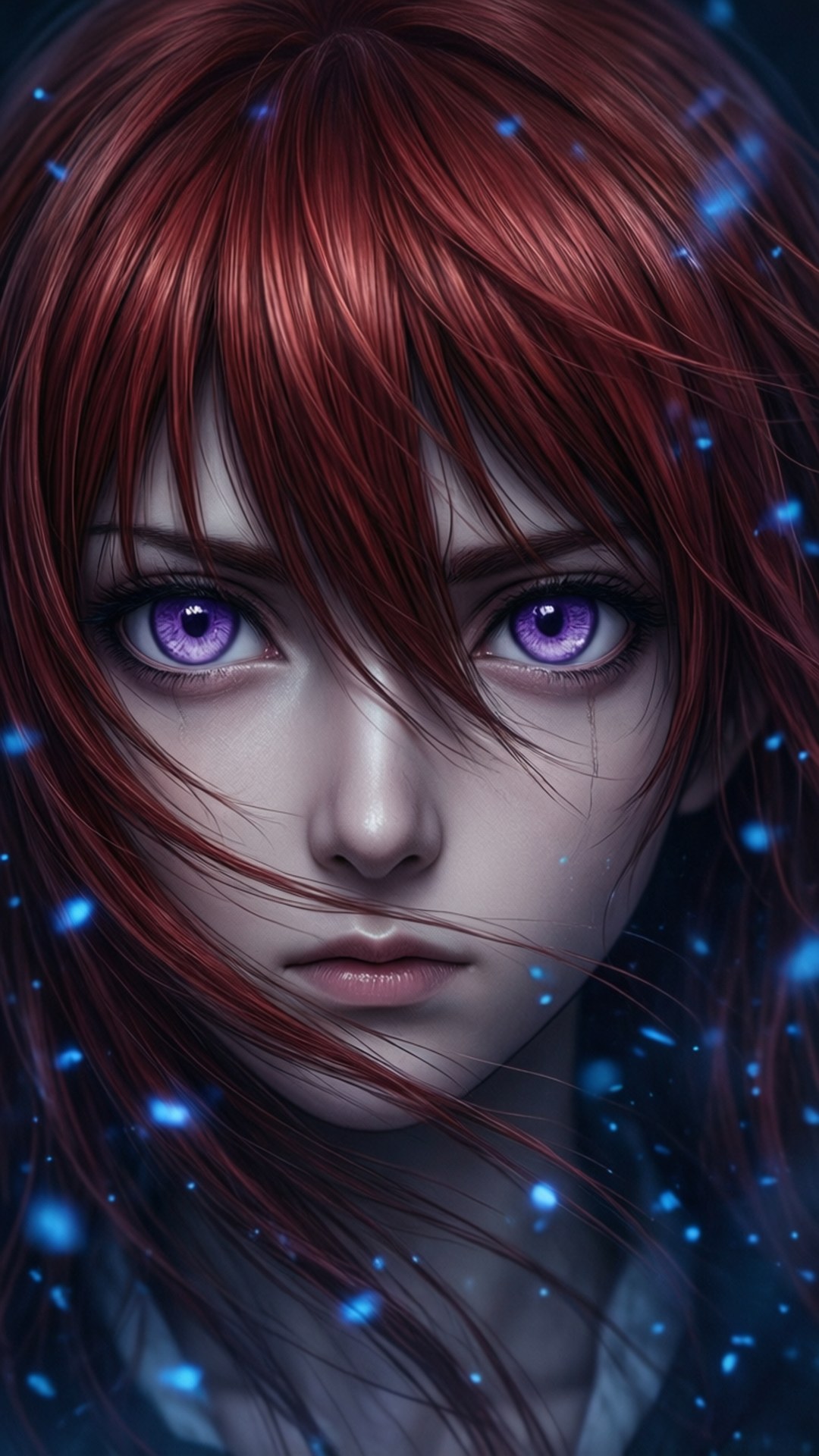Inori Yuzuriha, red hair, close-up, Full HD Phone Wallpaper