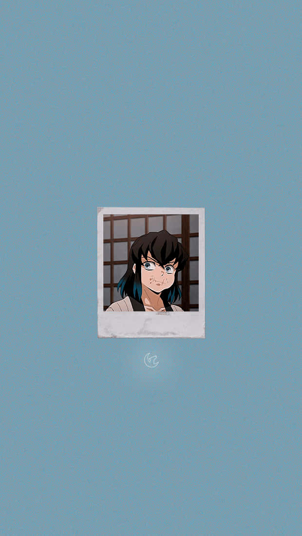 Inosuke Aesthetic, polaroid-style photo, anime girl, SD Phone Wallpaper