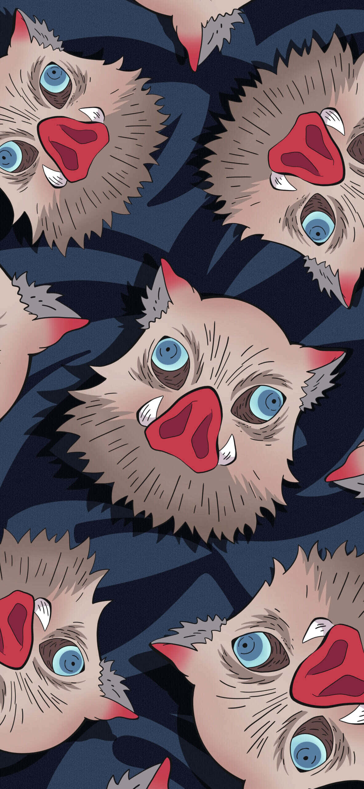 Inosuke, boar-like creatures, blue eyes, 2K Phone Wallpaper