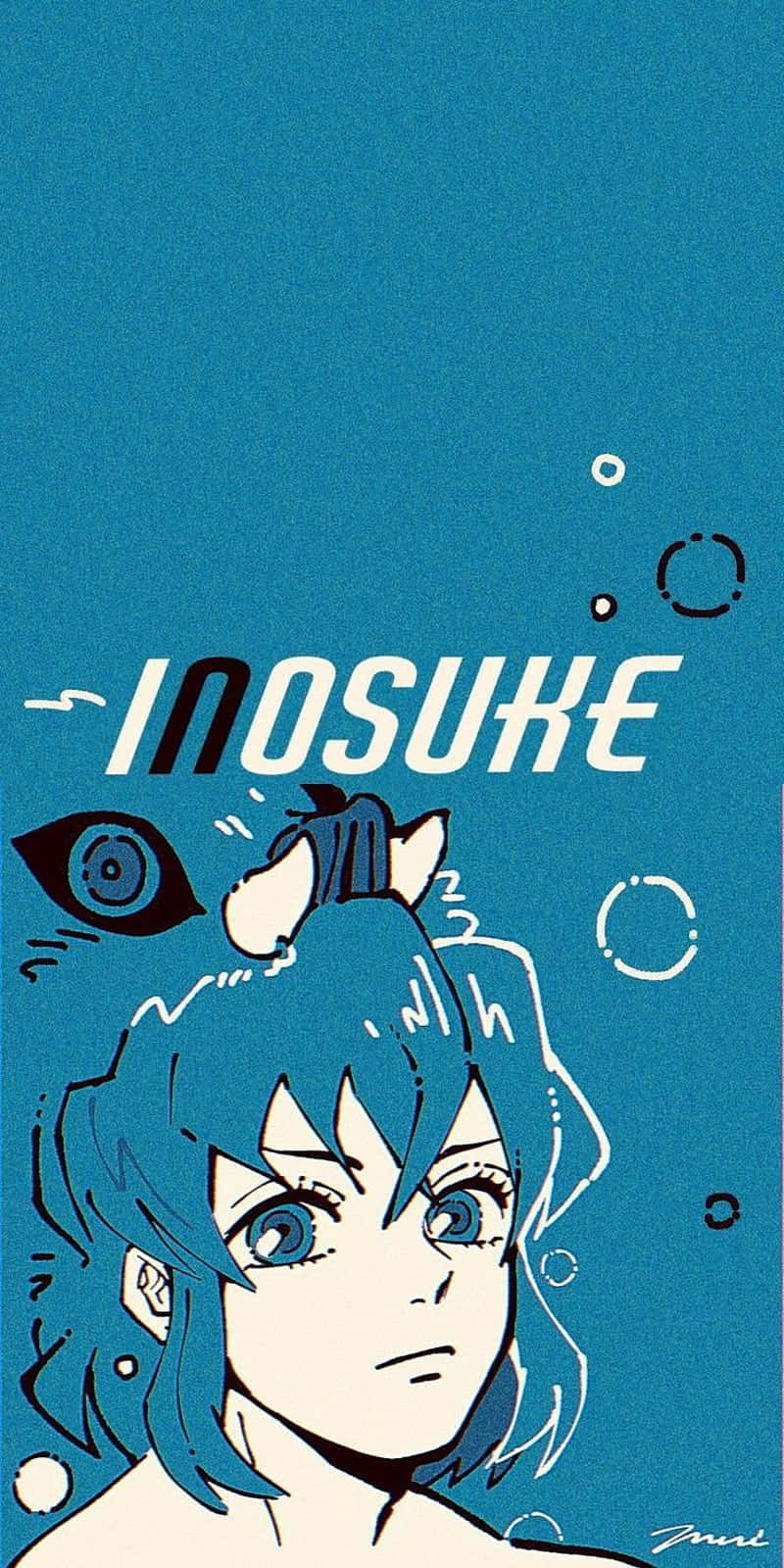 Inosuke, blue hair, blue eyes, HD Phone Wallpaper