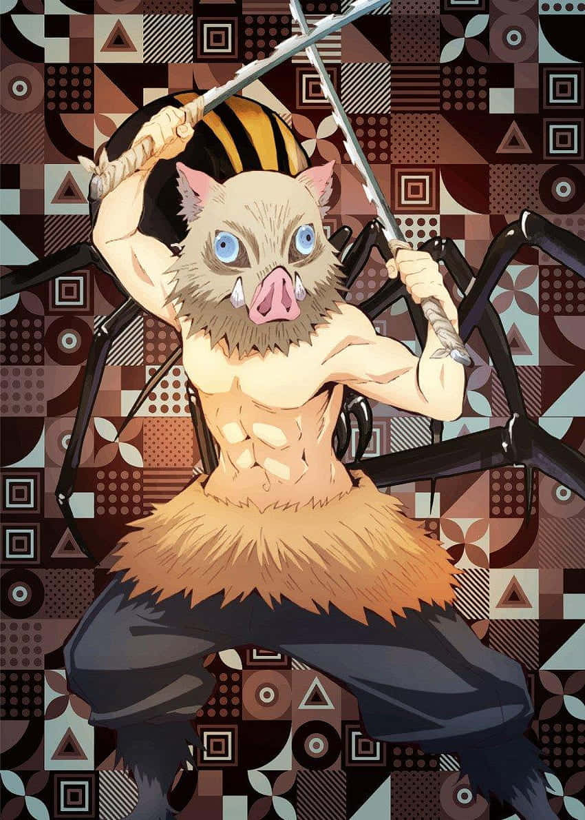 Inosuke Phone, Inosuke, pigtailed demon, SD Phone Wallpaper