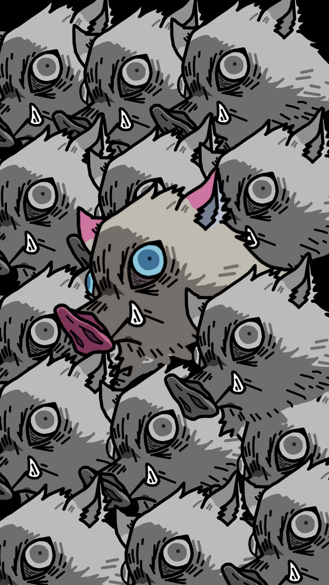 Inosuke Phone, blue-eyed, pink-eared, Full HD Phone Wallpaper