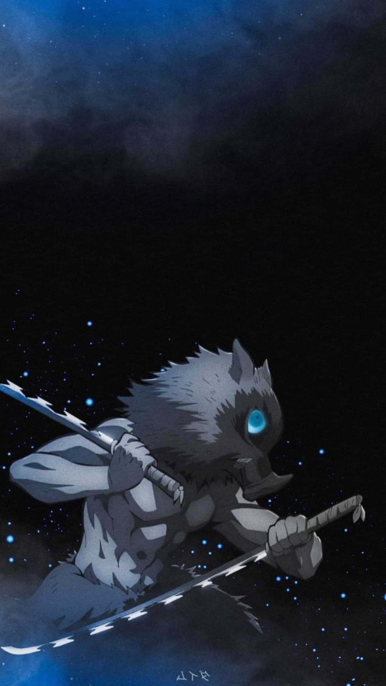Inosuke Phone, Inosuke, wolf-headed anime warrior, Full HD Phone Wallpaper
