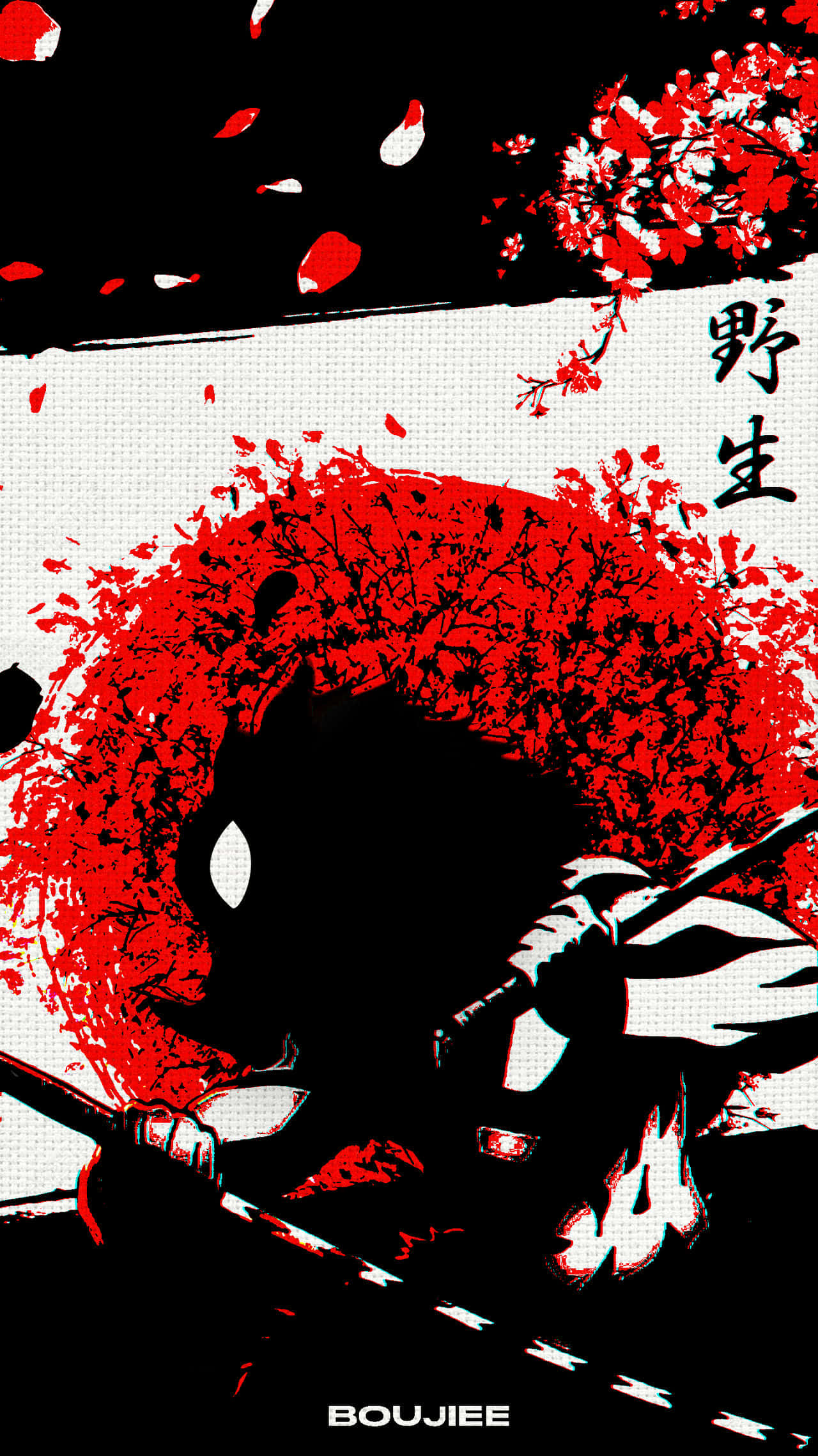 Inosuke Phone, anime warrior, silhouette, Full HD Phone Wallpaper