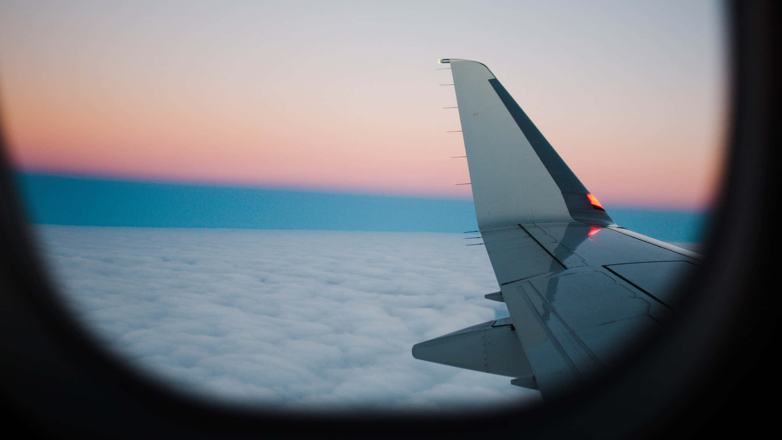 Inside Airplane, aircraft wing, window, 2K Desktop Wallpaper