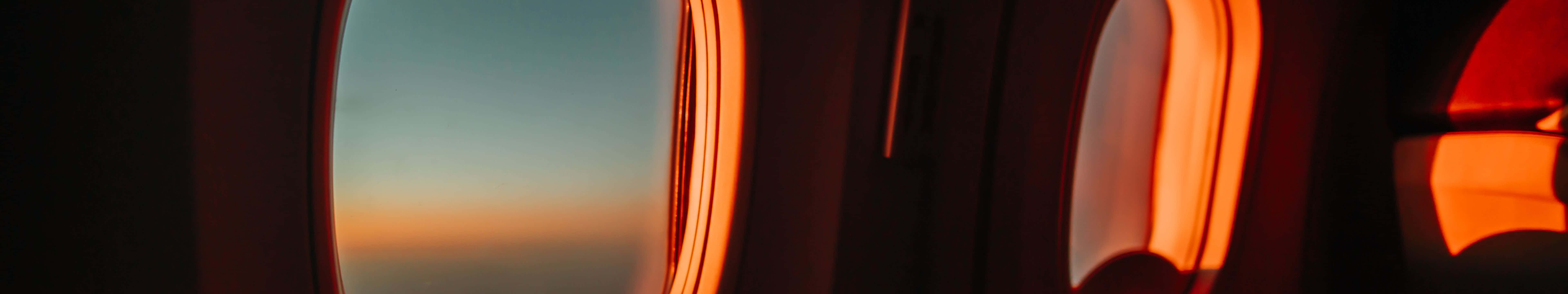 airplane, window, sunset, 8K Desktop Wallpaper