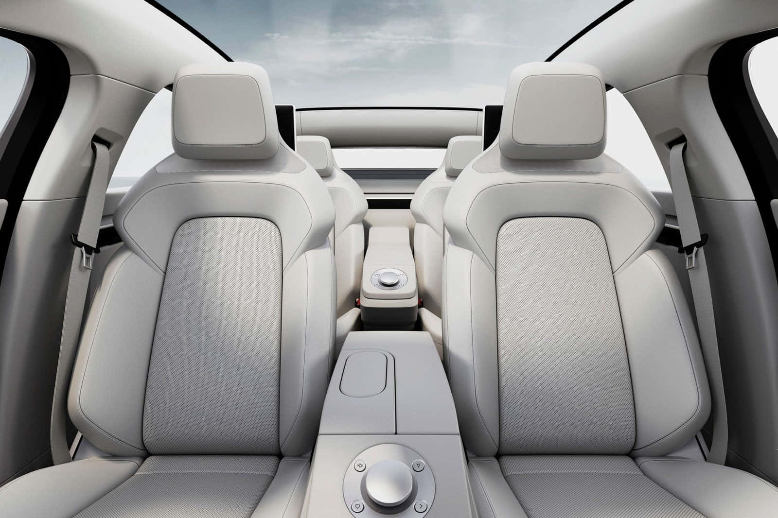 white leather seats, modern luxury car, minimalist dashboard, HD Desktop Wallpaper