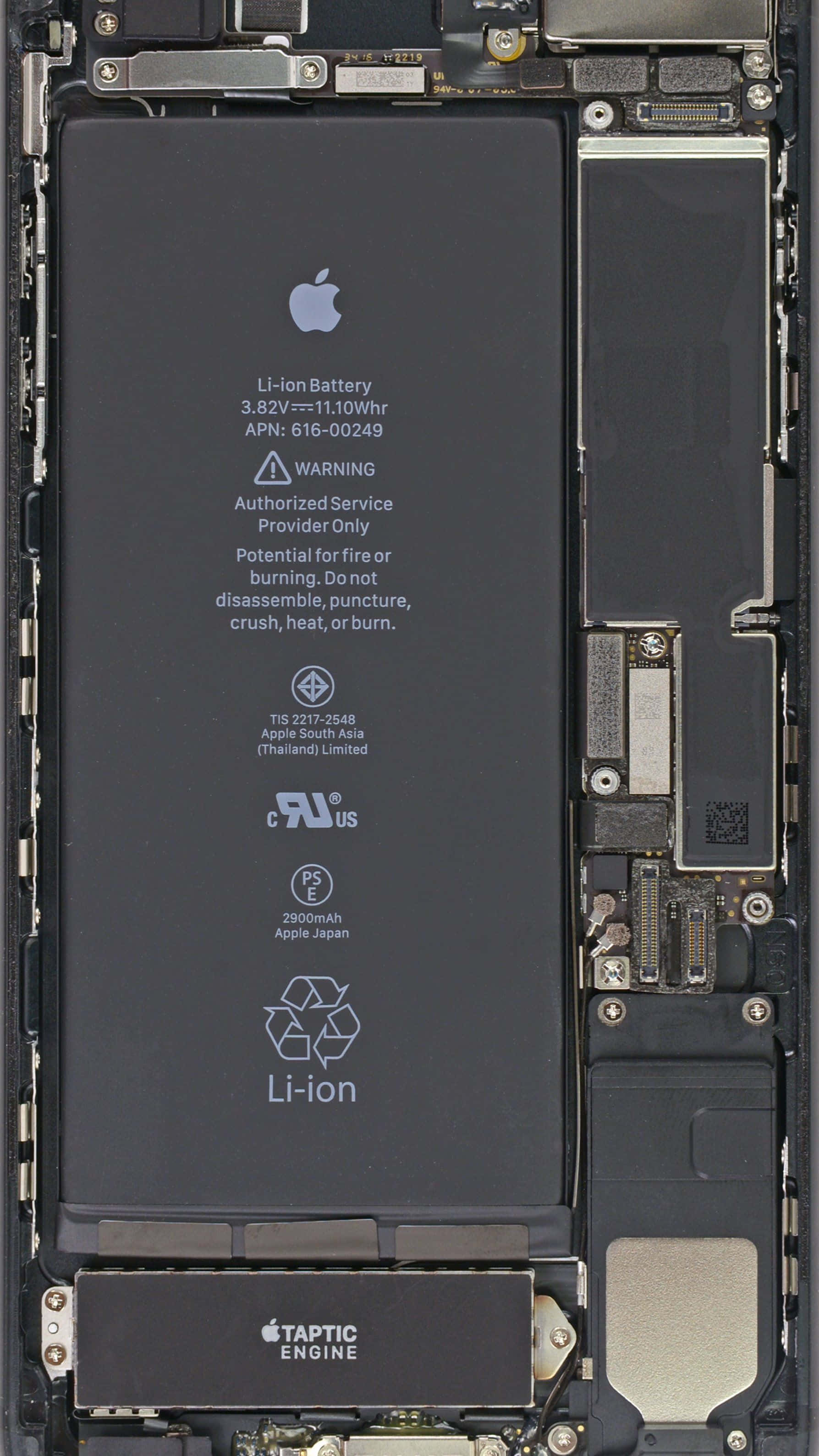 iPhone, battery circuit board, taptic engine, 2K Phone Wallpaper