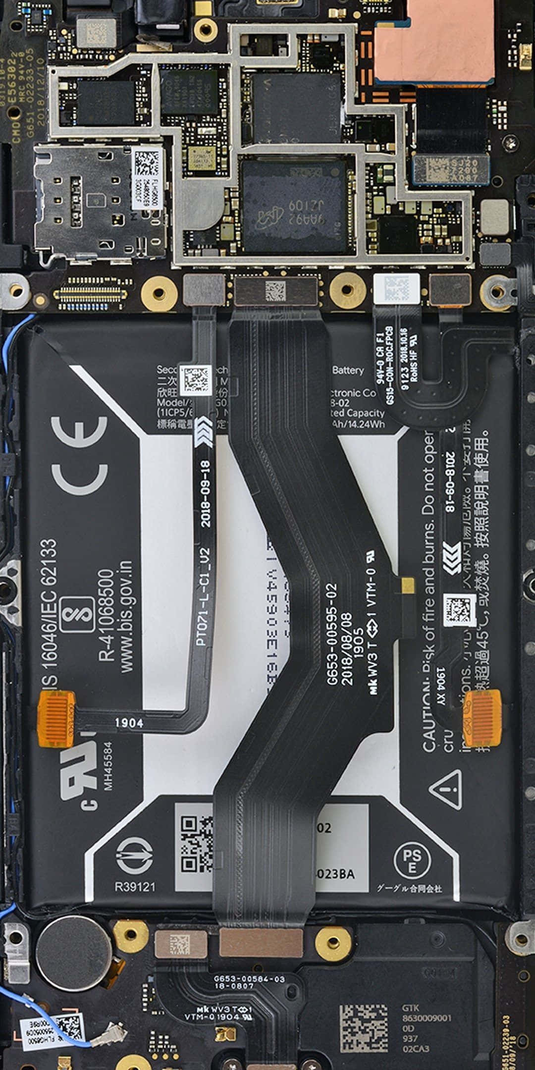 iPhone, circuit board, battery flex cables, Full HD Phone Wallpaper