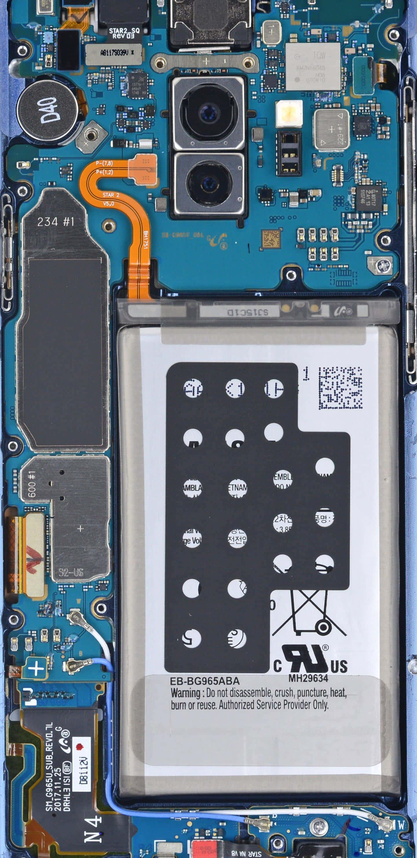 iPhone 14, blue circuit board, camera module, 2K Phone Wallpaper