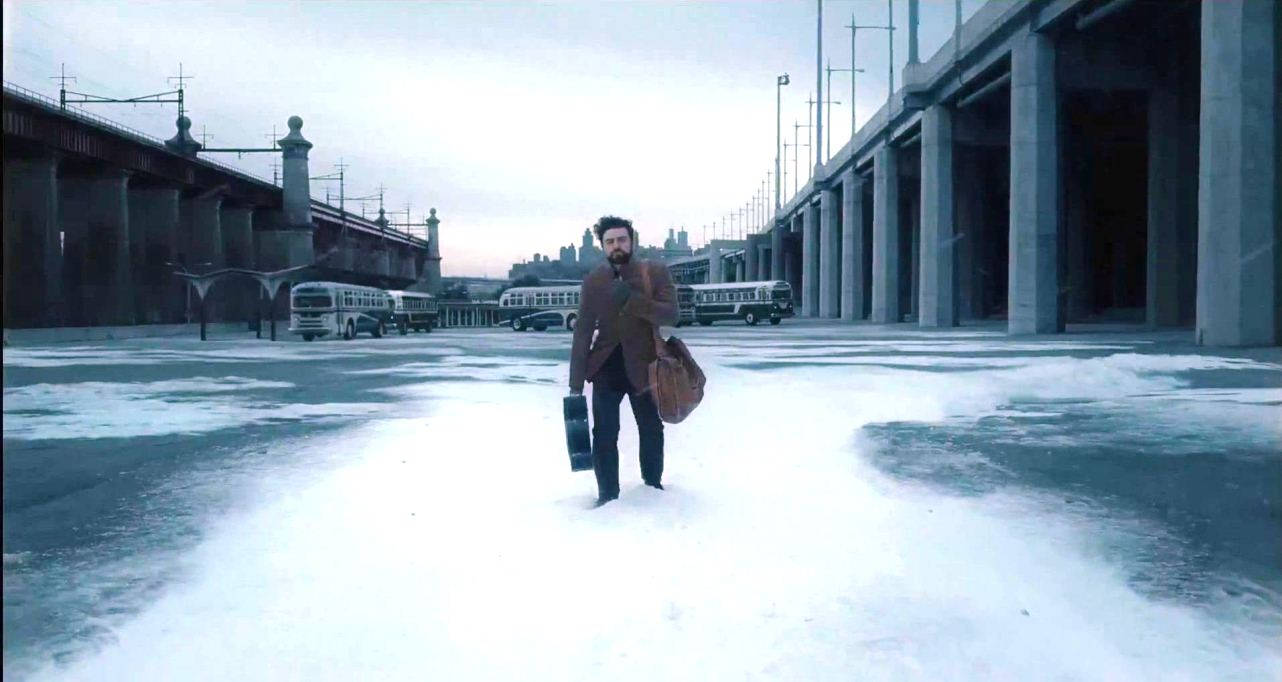 Llewyn Davis, snowy road, concrete bridges, HD Desktop Wallpaper