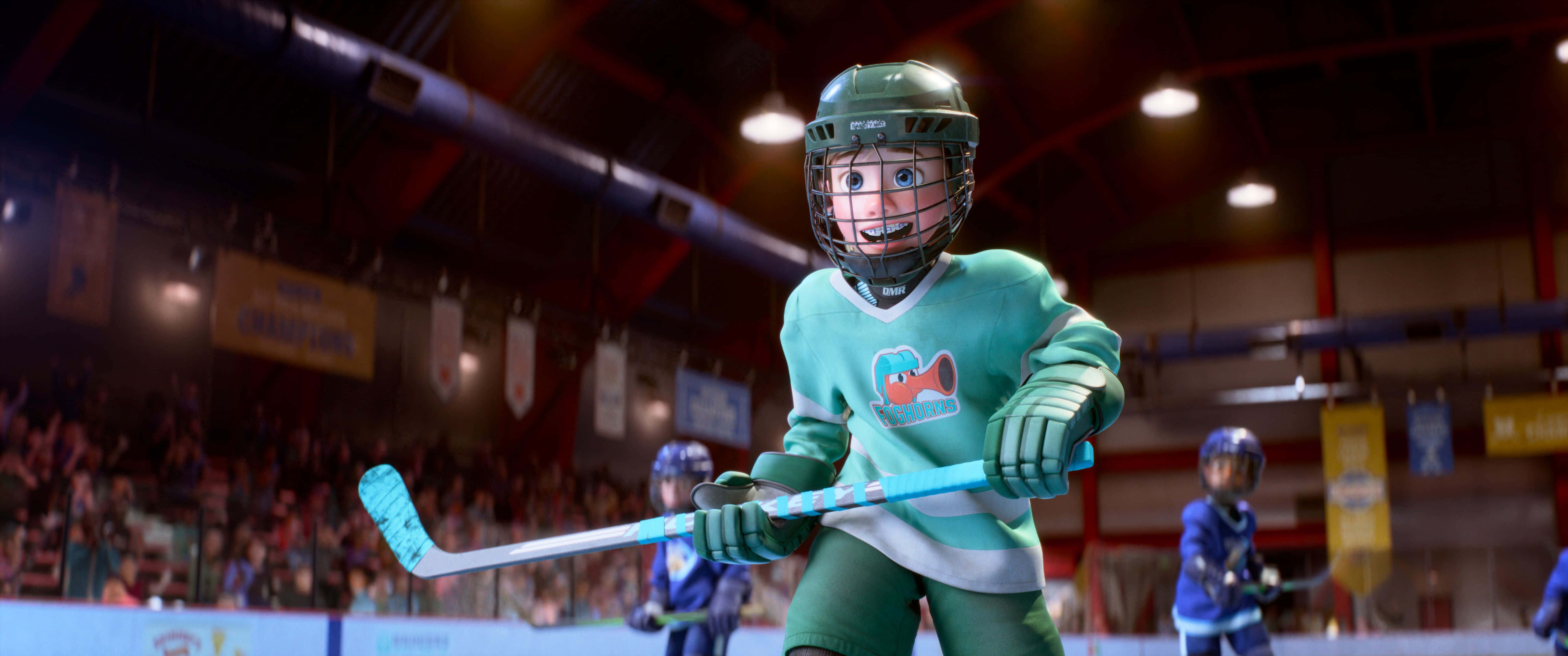 Inside Out 2, hockey scene, green gear, 5K Desktop Wallpaper