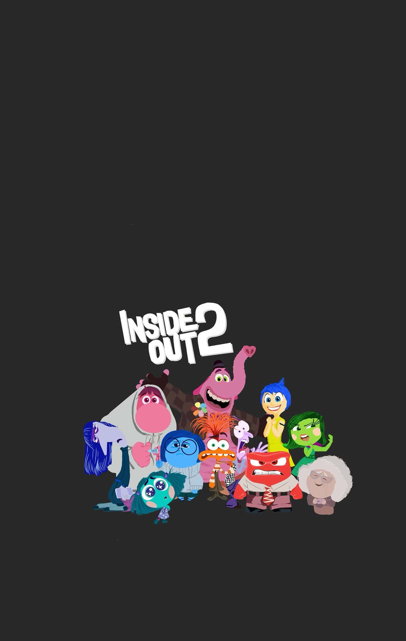 Inside Out 2, animated characters, dark background, Full HD Phone Wallpaper