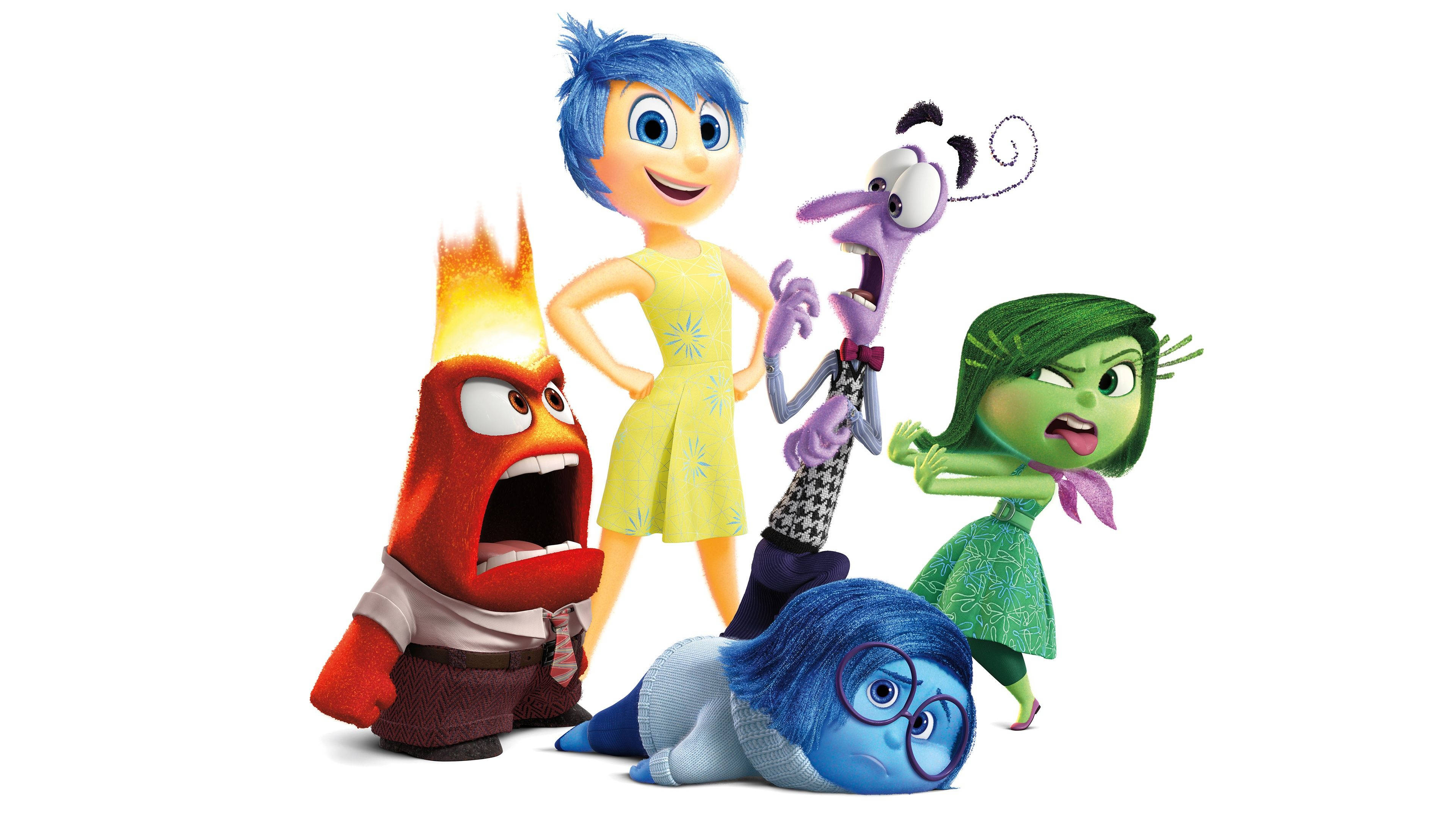 emotions, animated emotion characters, white background, 4K Desktop Wallpaper