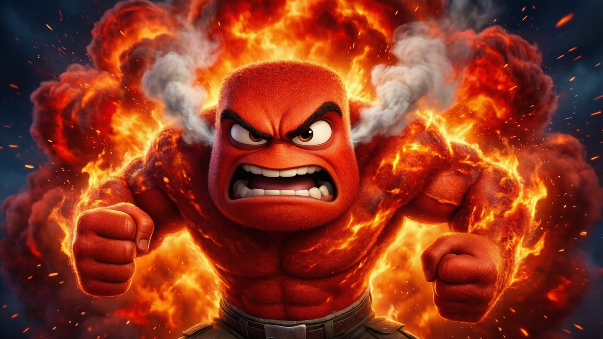 Anger, Inside Out, red cloud, Full HD Desktop Wallpaper