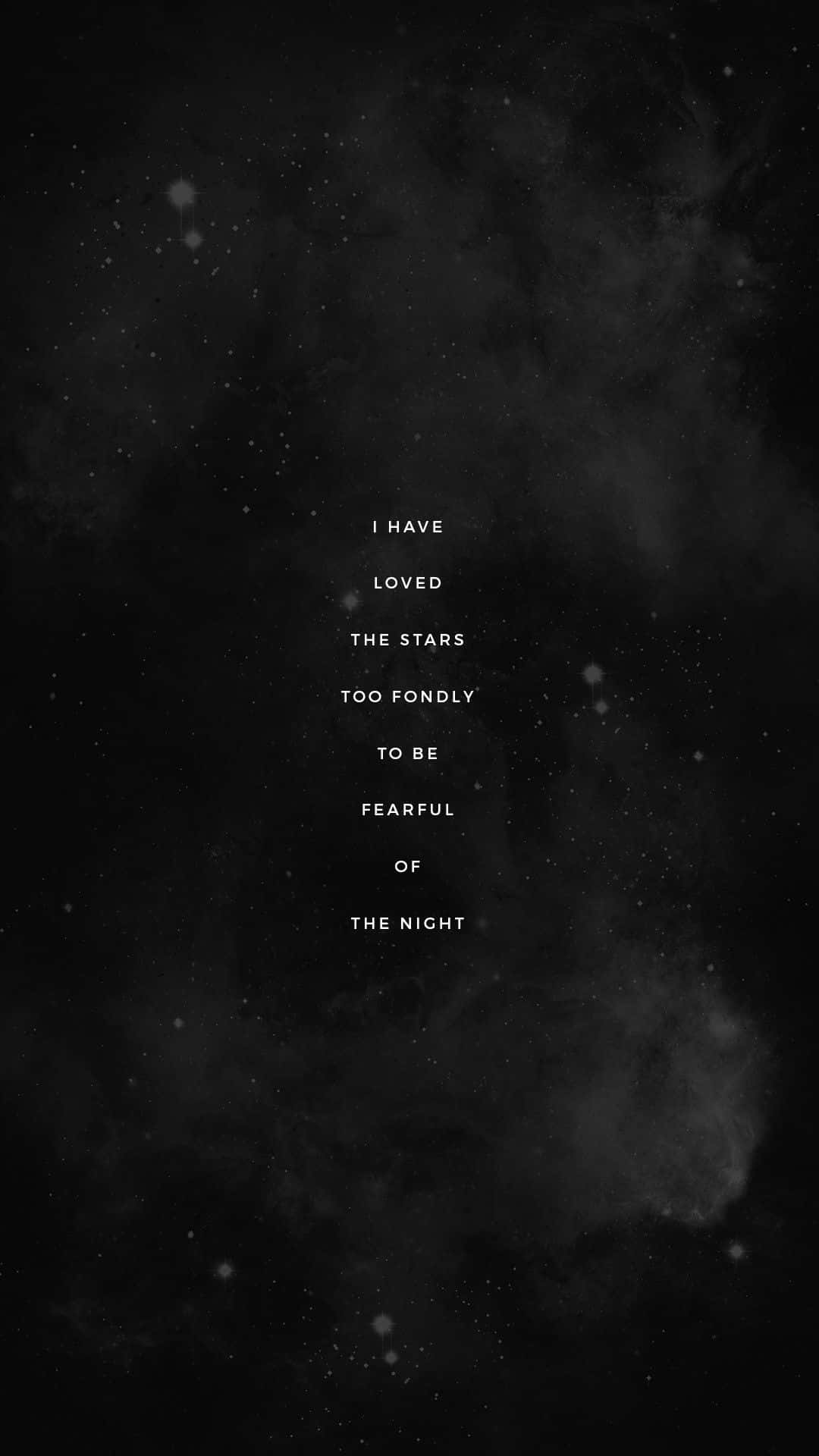 Starry Night, white text, dark cosmic scene, Full HD Phone Wallpaper