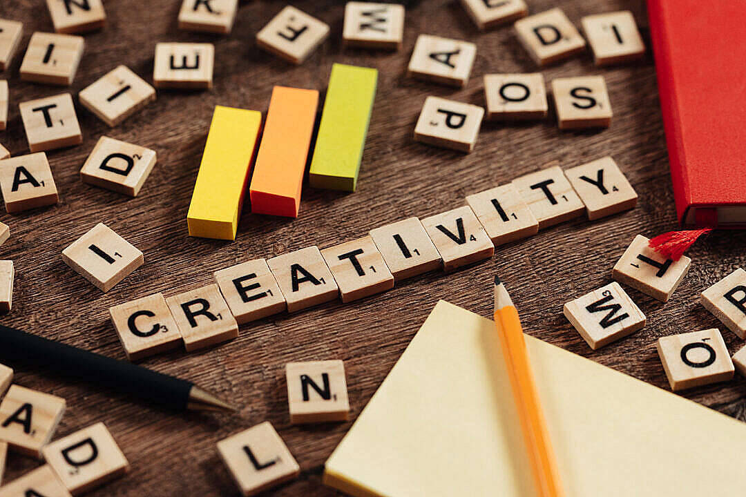 Wooden Scrabble tiles, rustic table, colorful letter tiles, SD Desktop Wallpaper