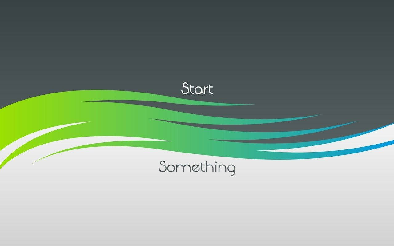 Start, Something, green and blue waveforms, HD Desktop Wallpaper