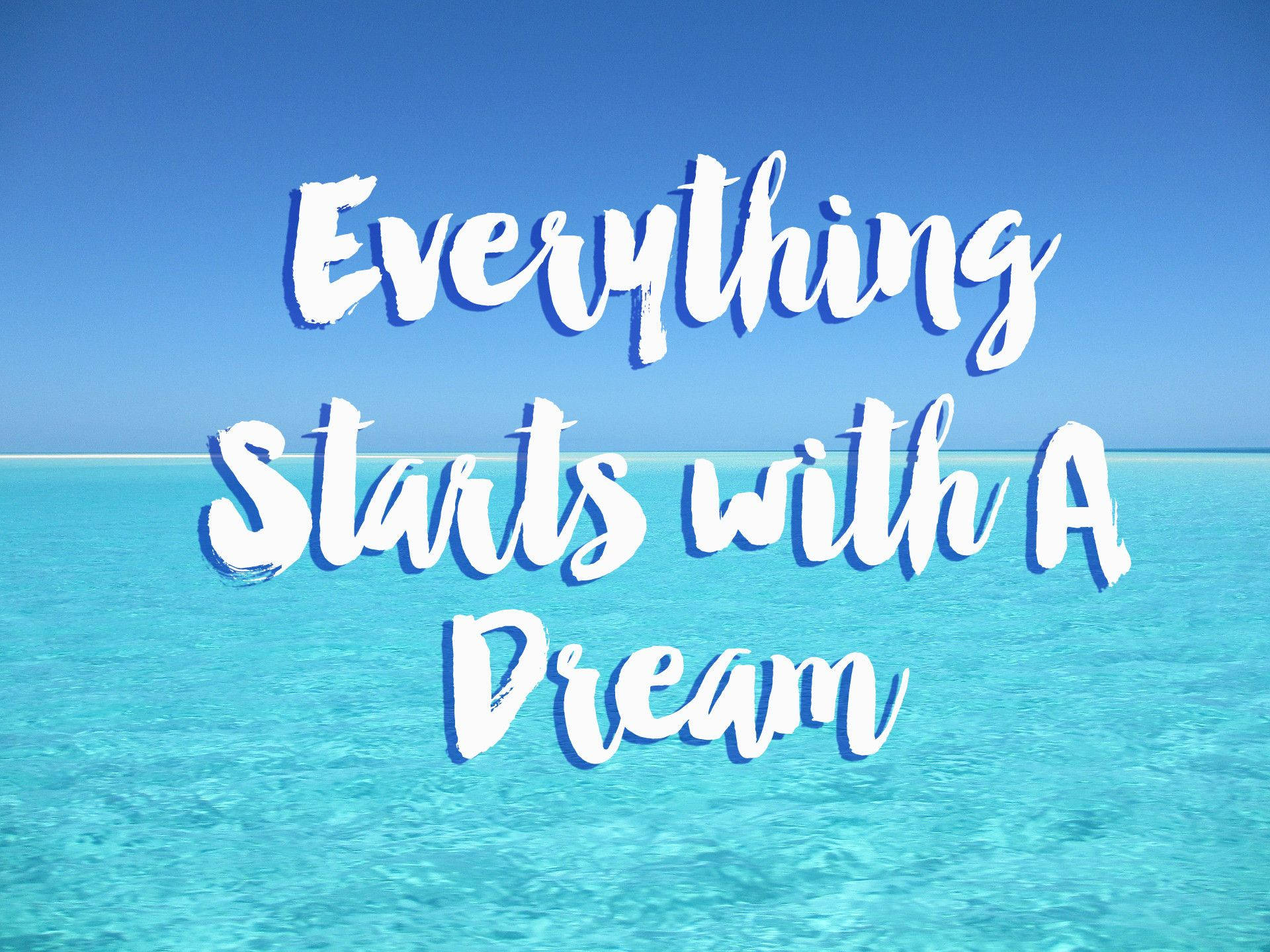 Blue Ocean Inspirational Desktop, turquoise ocean, clear blue sky, Full HD Desktop Wallpaper