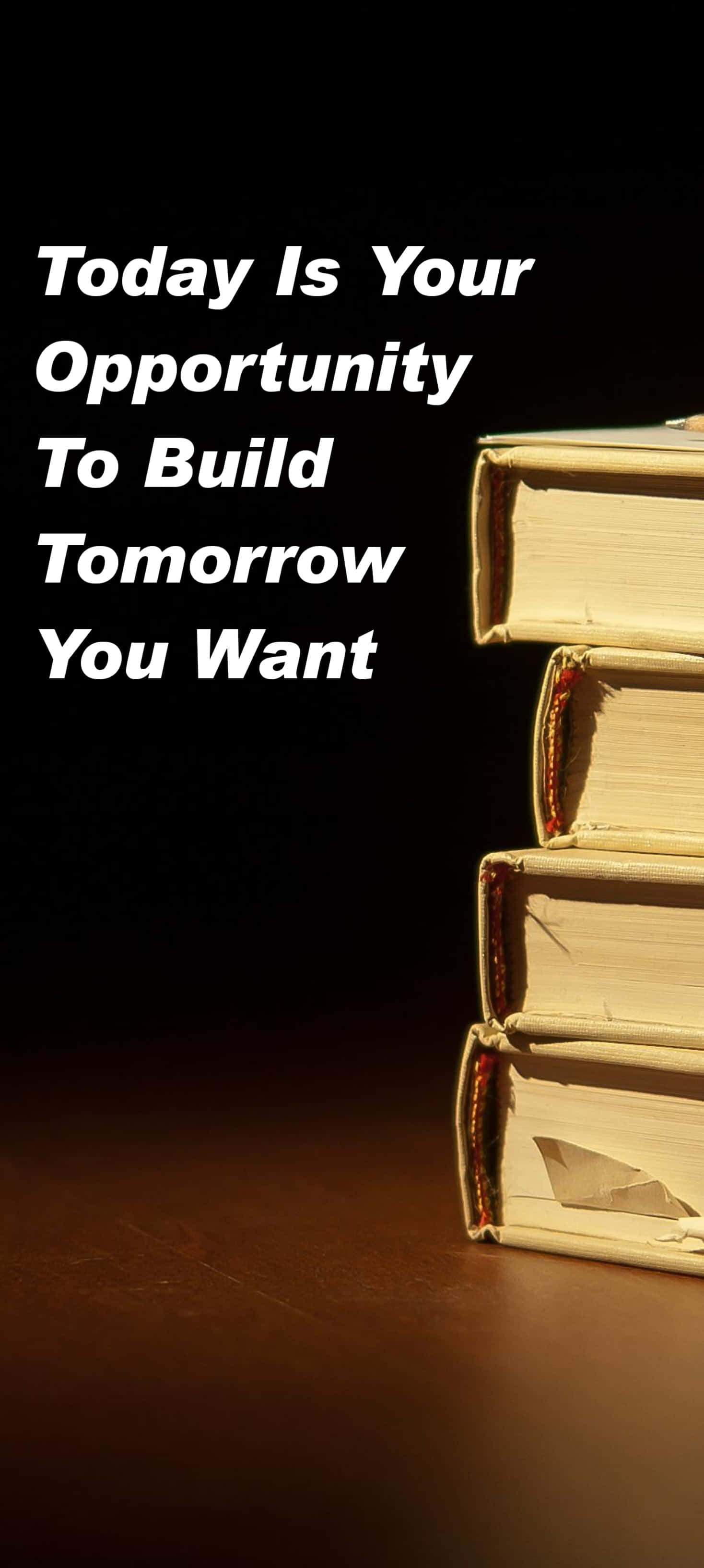 Inspirational Phone, worn books, warm light, 2K Phone Wallpaper